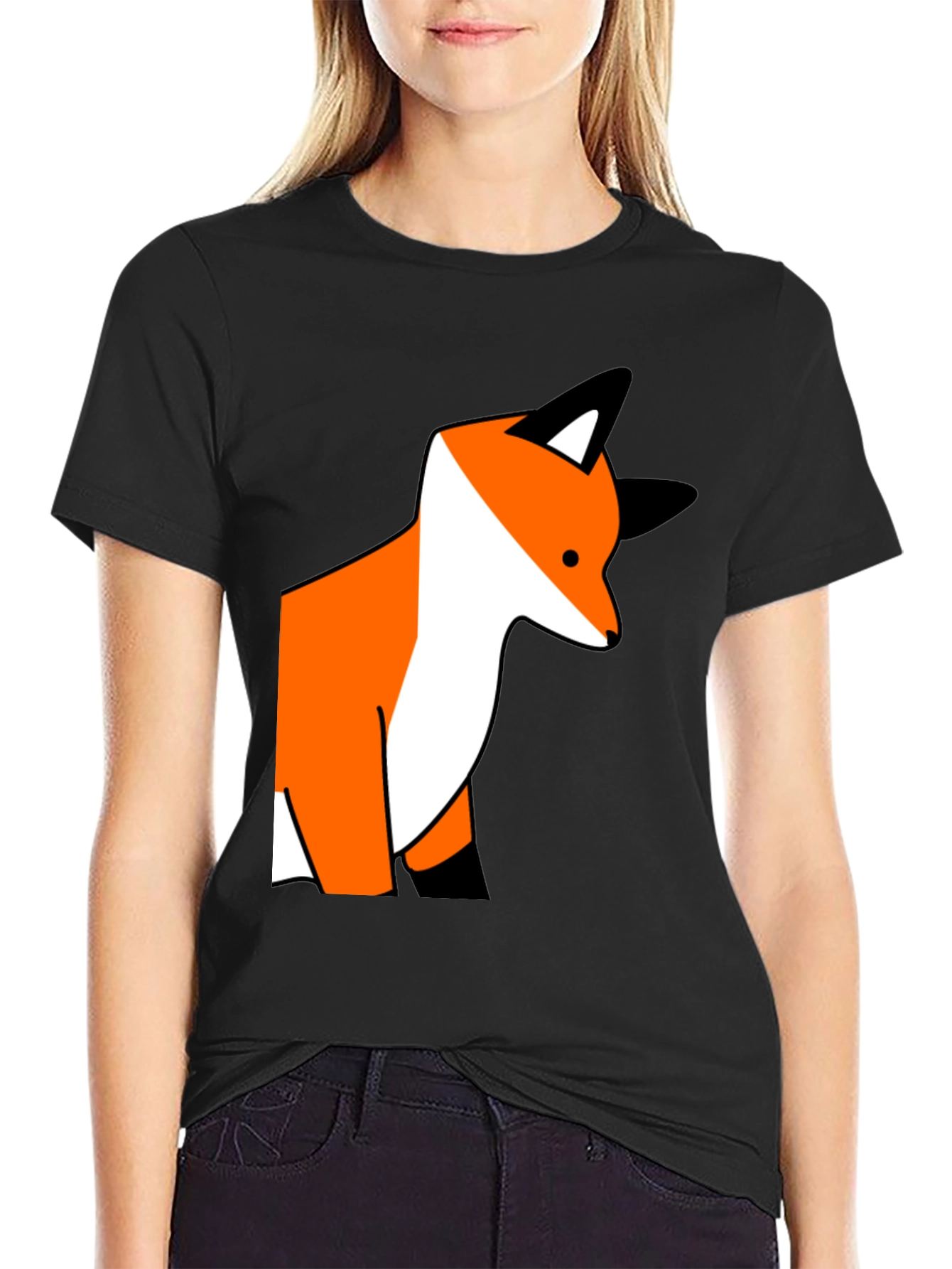 Black Fox Graphic Print Black T-Shirt view 2