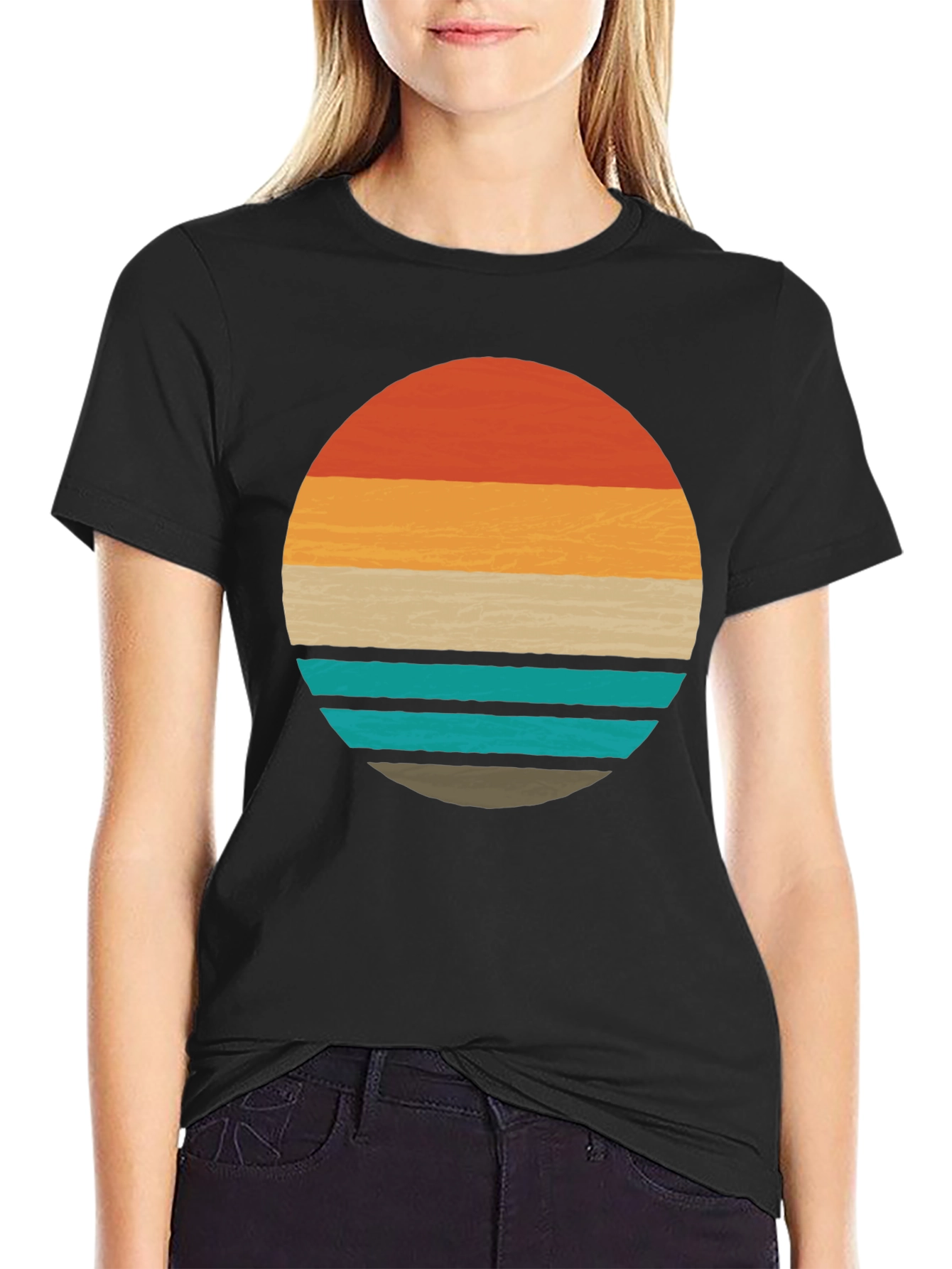 Black Retro Sunset Graphic Tee - Stylish Comfort Fit view 2