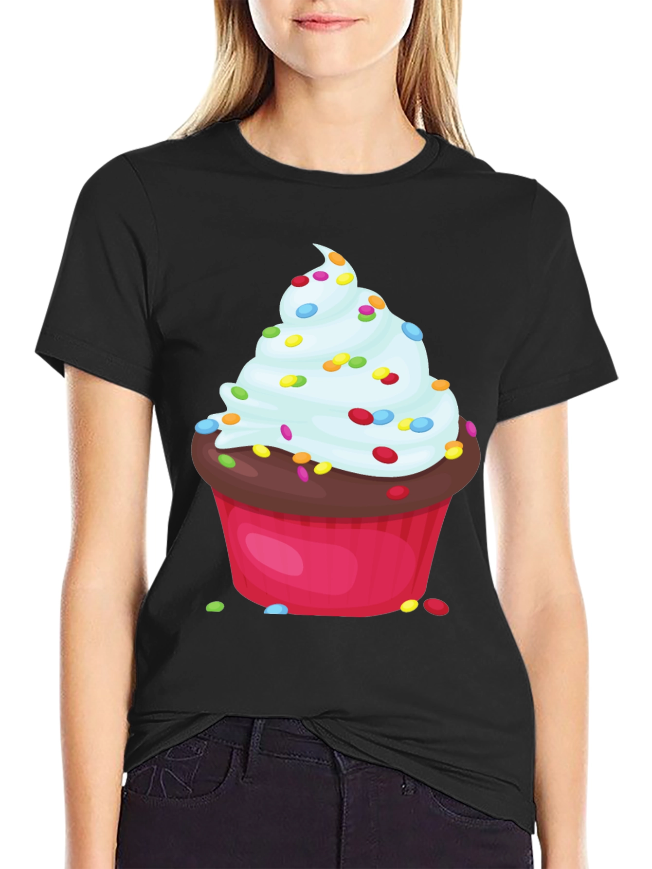 Black Cupcake Graphic T-Shirt - Sweet Treat Tee view 2