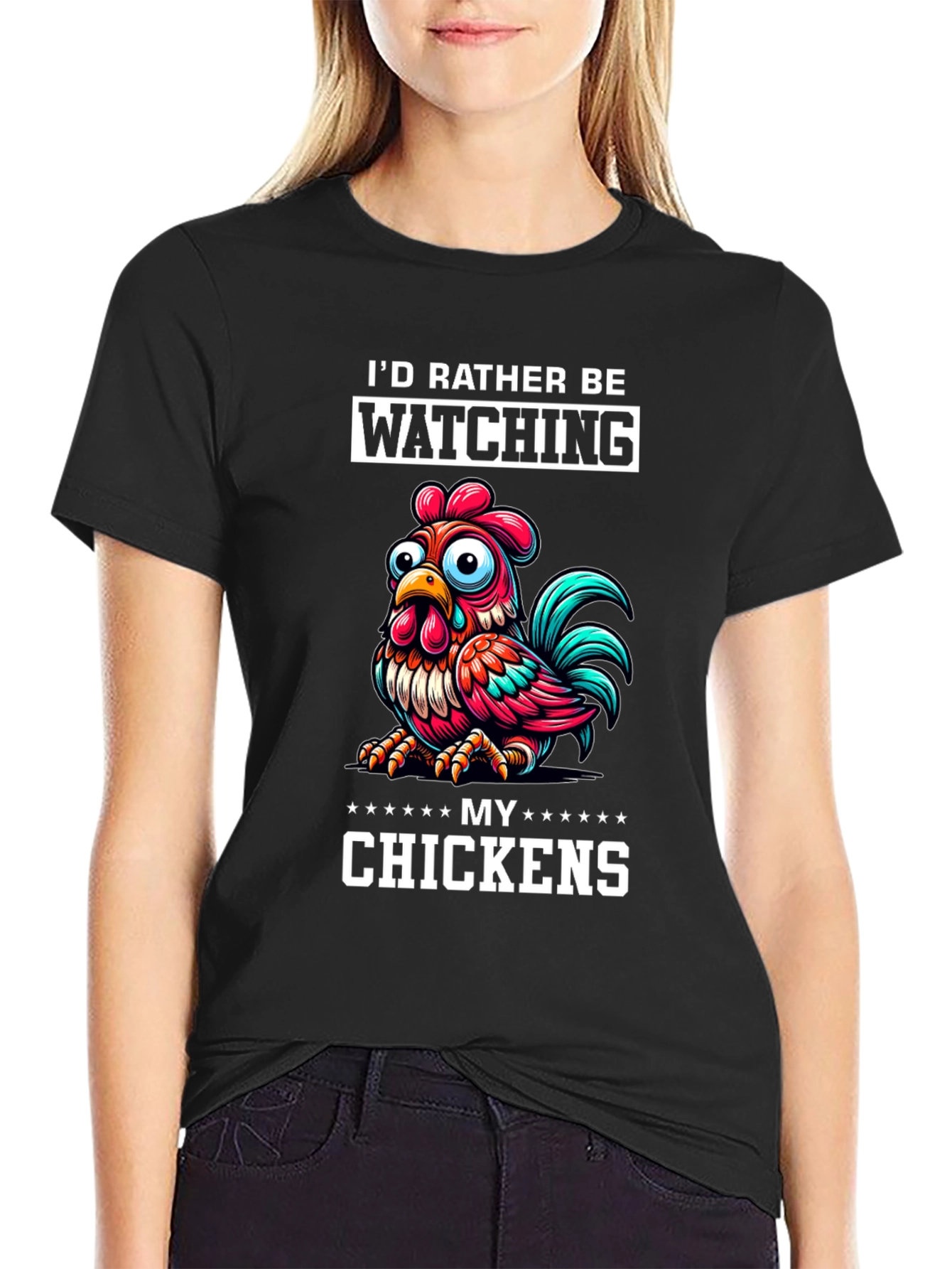 Black Funny Chicken Lover T-Shirt view 2