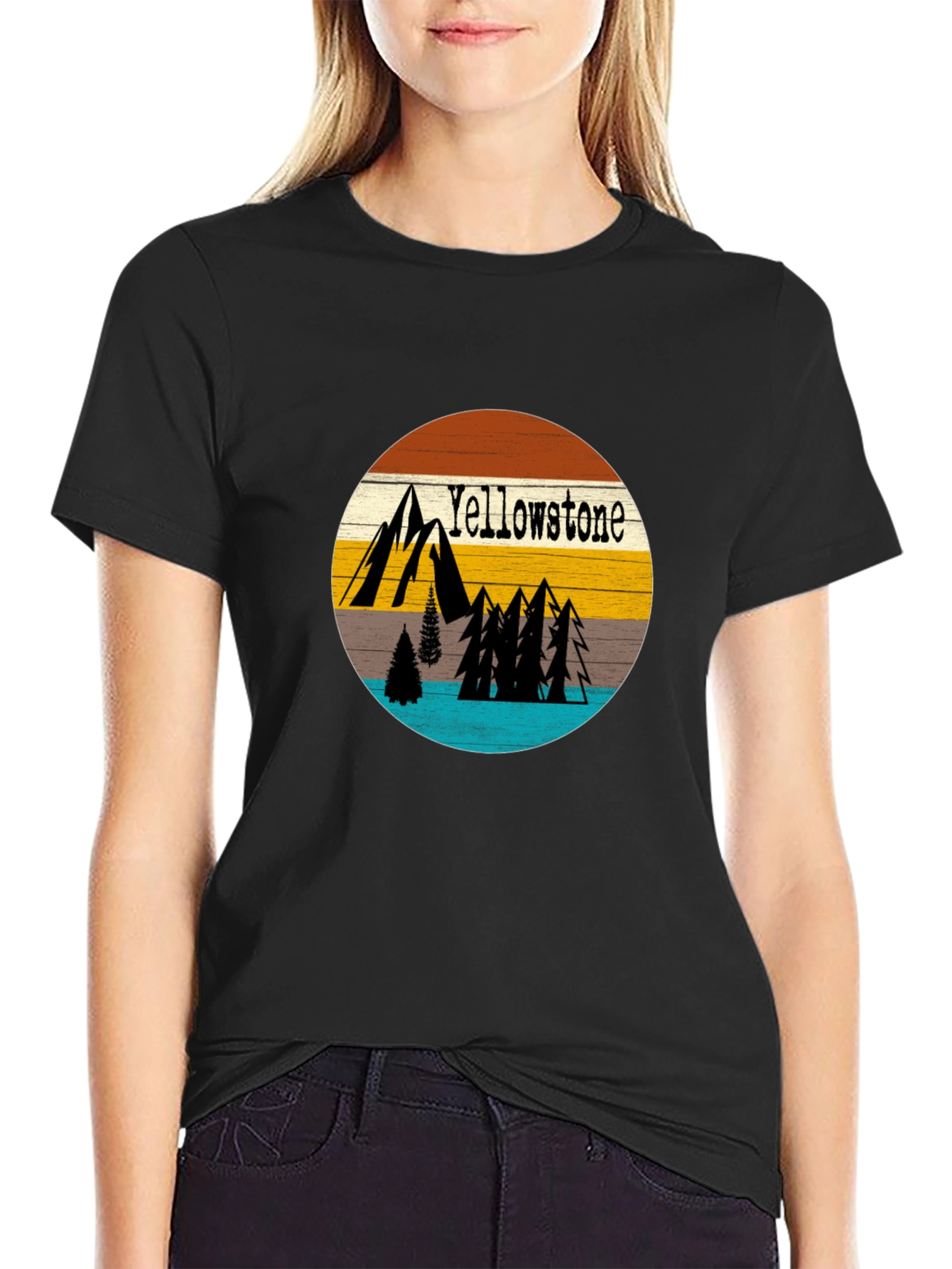Black Yellowstone Nature Graphic Tee - Mens view 2