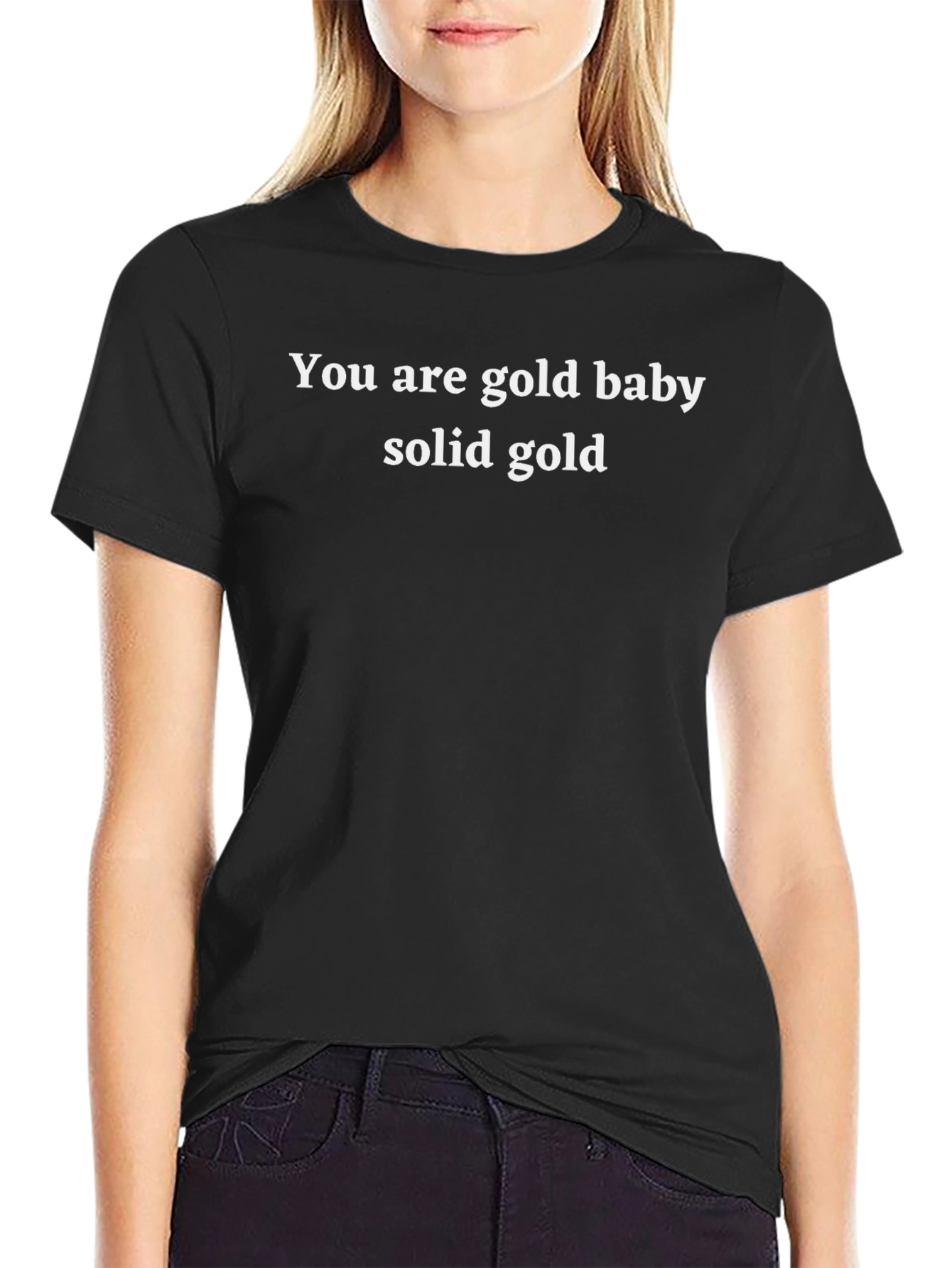Black Gold Baby Solid Gold Men's Black T-Shirt view 2