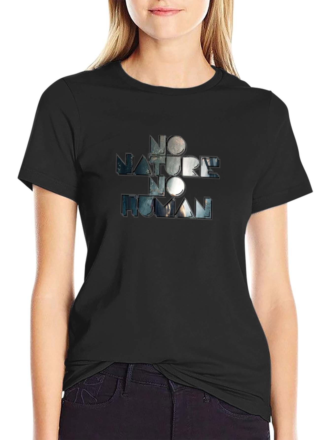 Black No Nature, No Human Graphic Tee - Black view 2