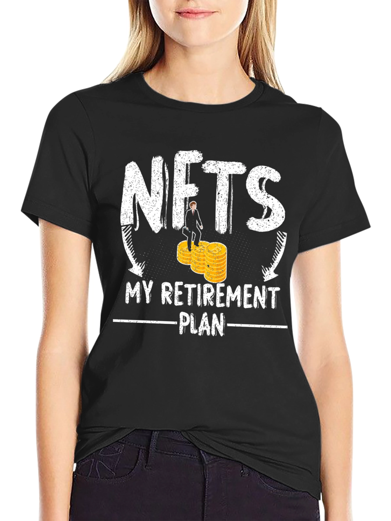 Black NFT Retirement Plan T-Shirt - Crypto Investor Tee view 2