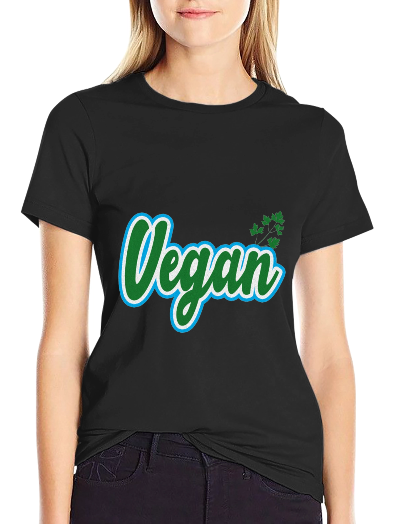 Black Vegan T-Shirt - Plant-Based Lifestyle view 2