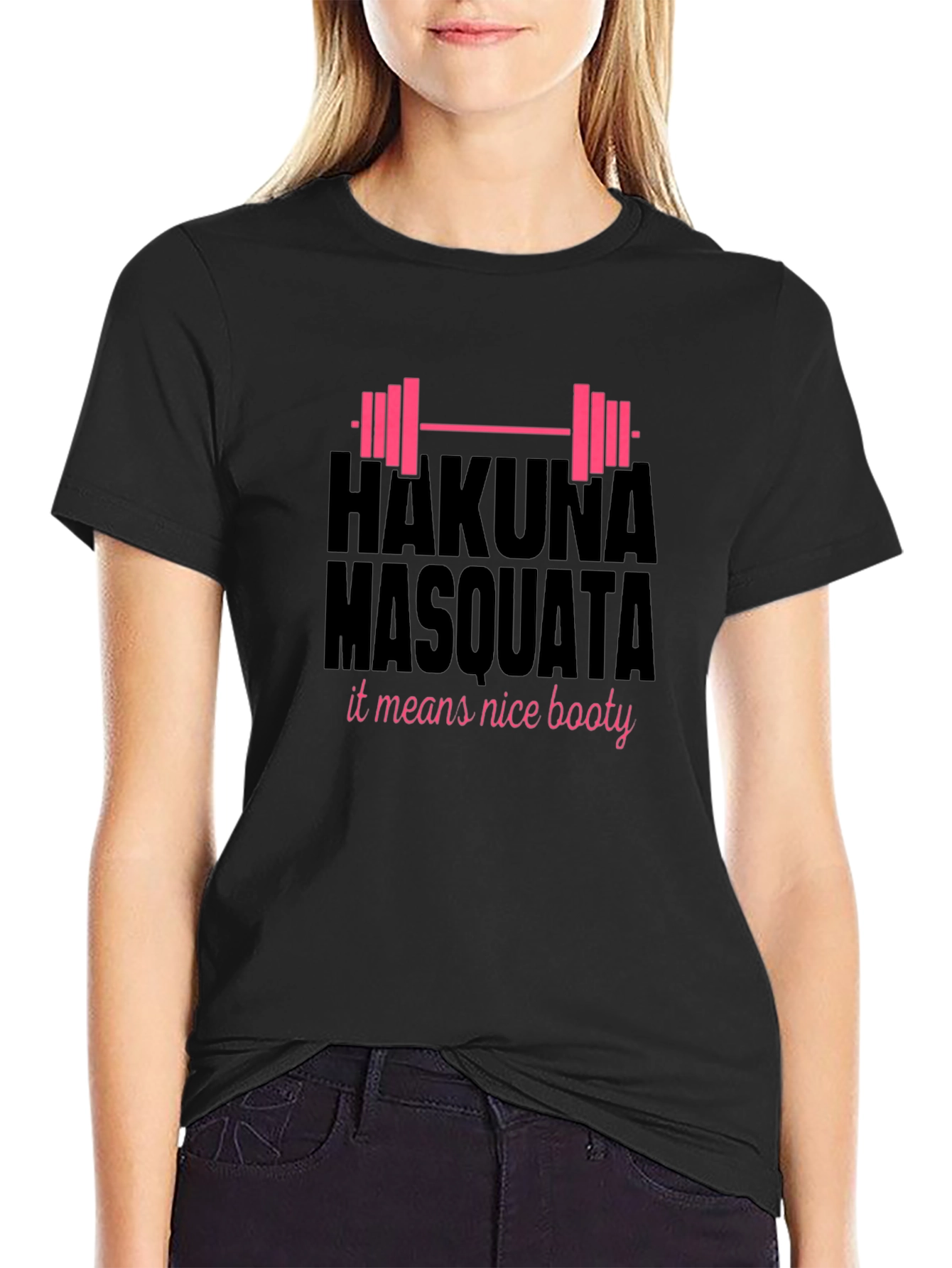 Black Hakuna Masquata Funny Gym T-Shirt view 2