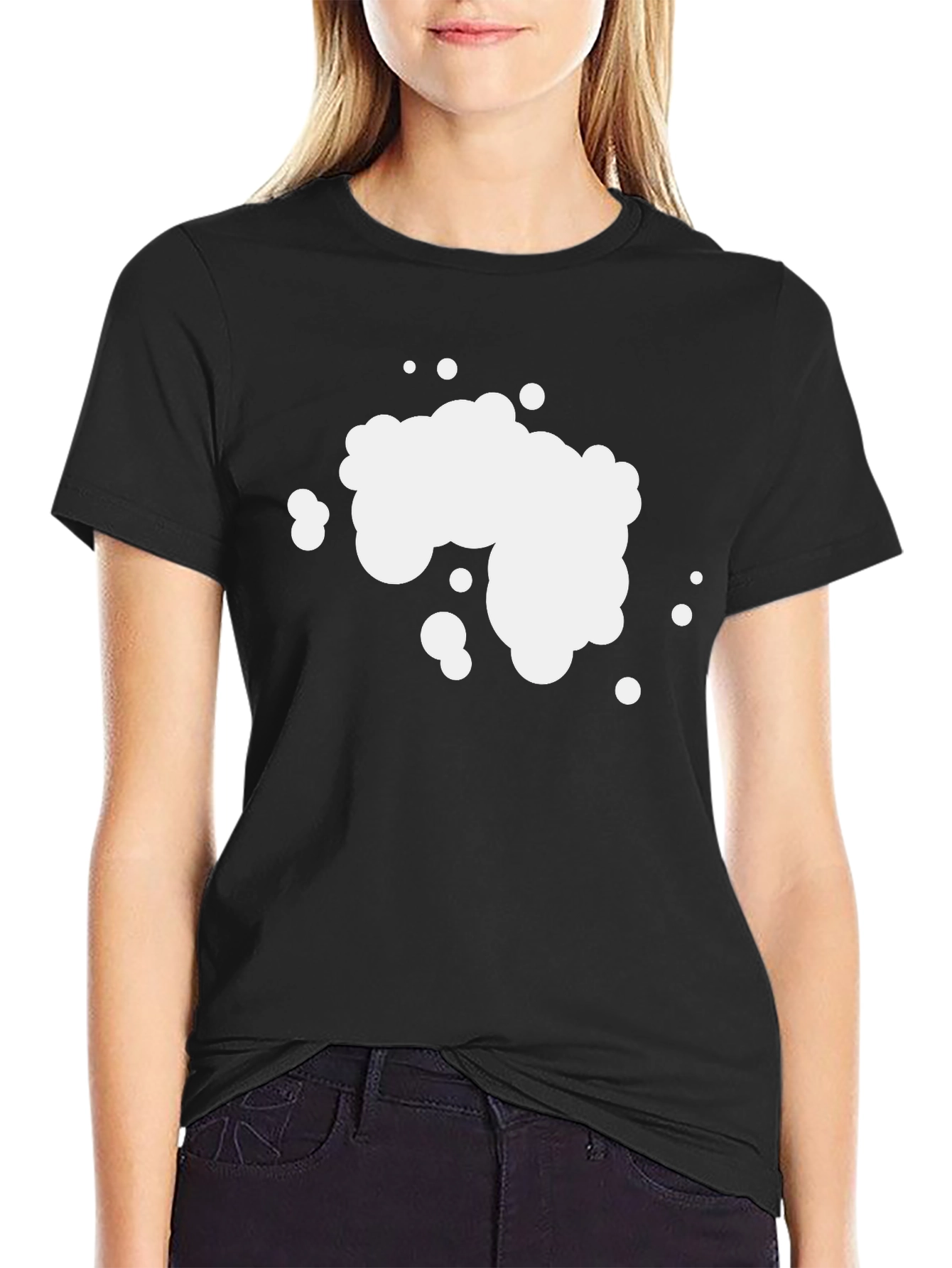 Black Men's Black Graphic T-Shirt - Abstract Bubble Design view 2