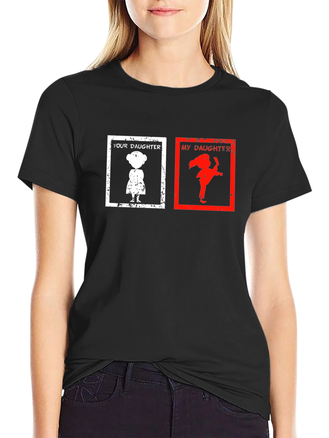 Black Your Daughter vs. My Daughter Graphic T-Shirt view 2