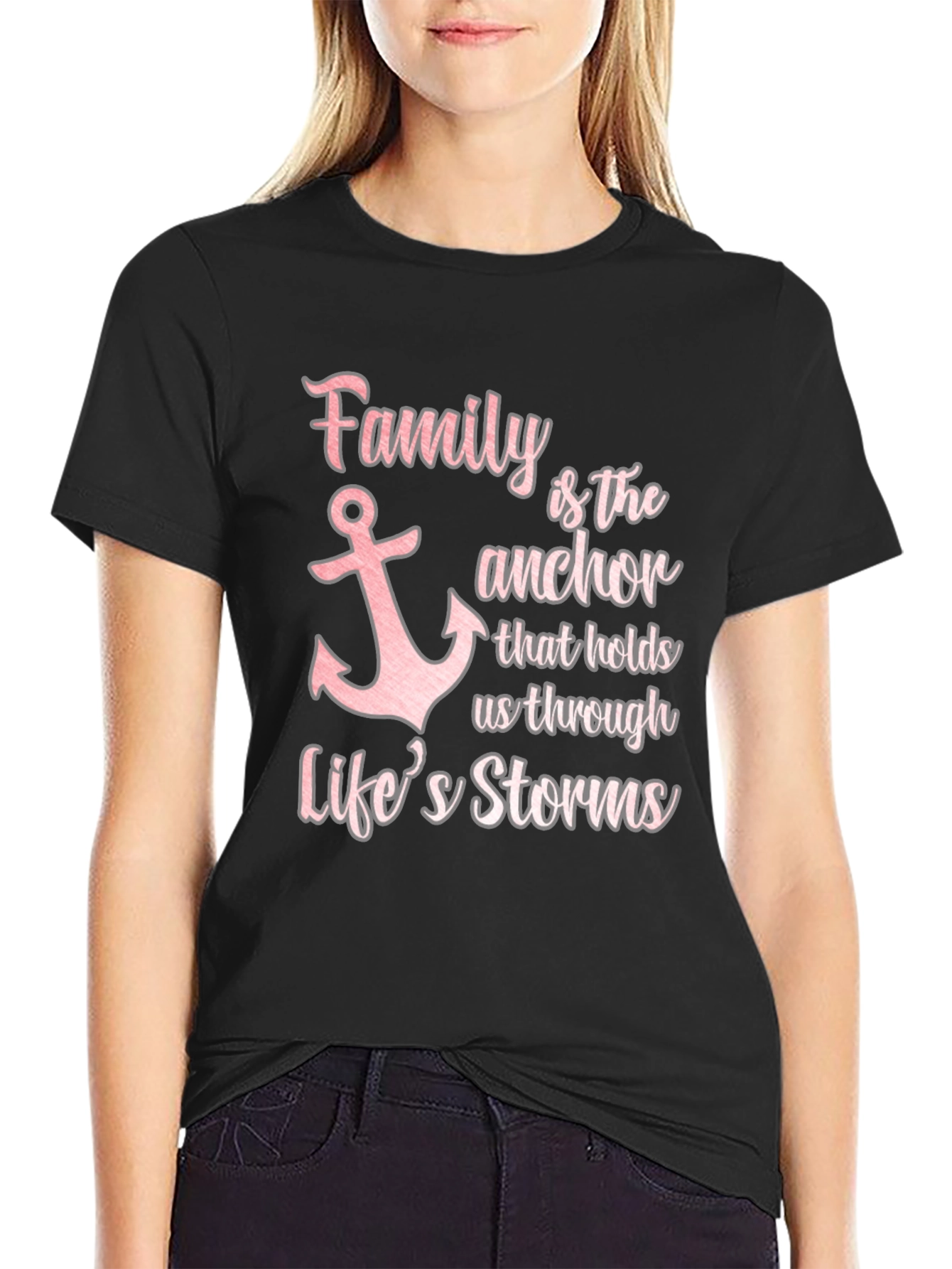 Black Family Anchor T-Shirt - Comfort & Style view 2