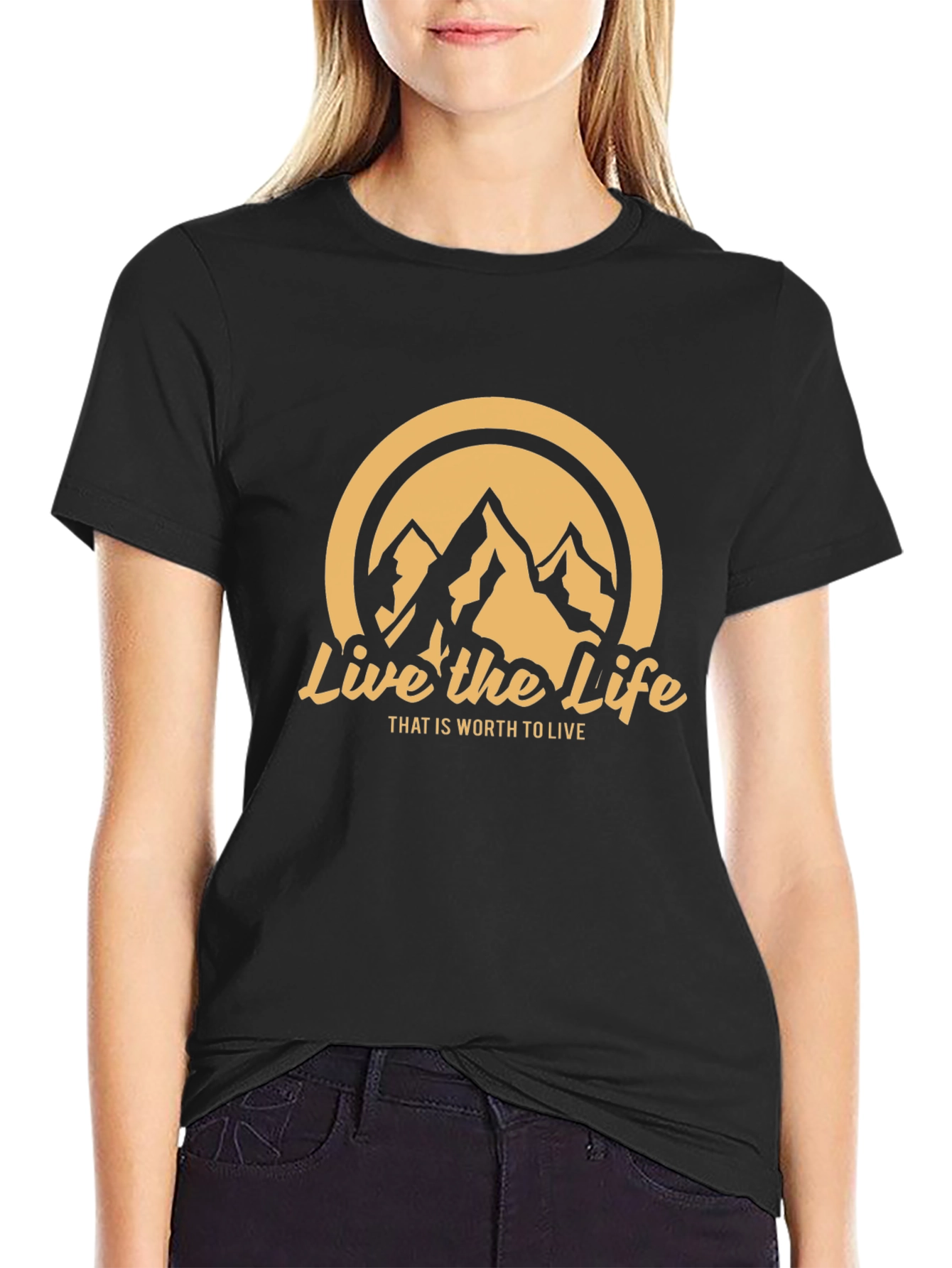 Black Live the Life Graphic Tee view 2