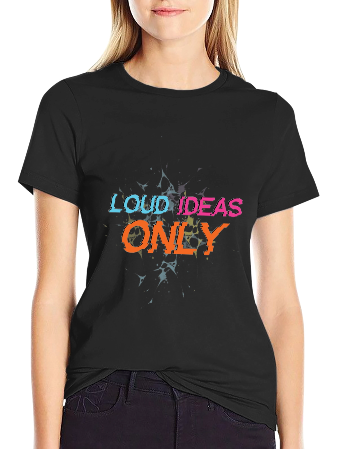 Black Loud Ideas Only Graphic Tee - Black view 2