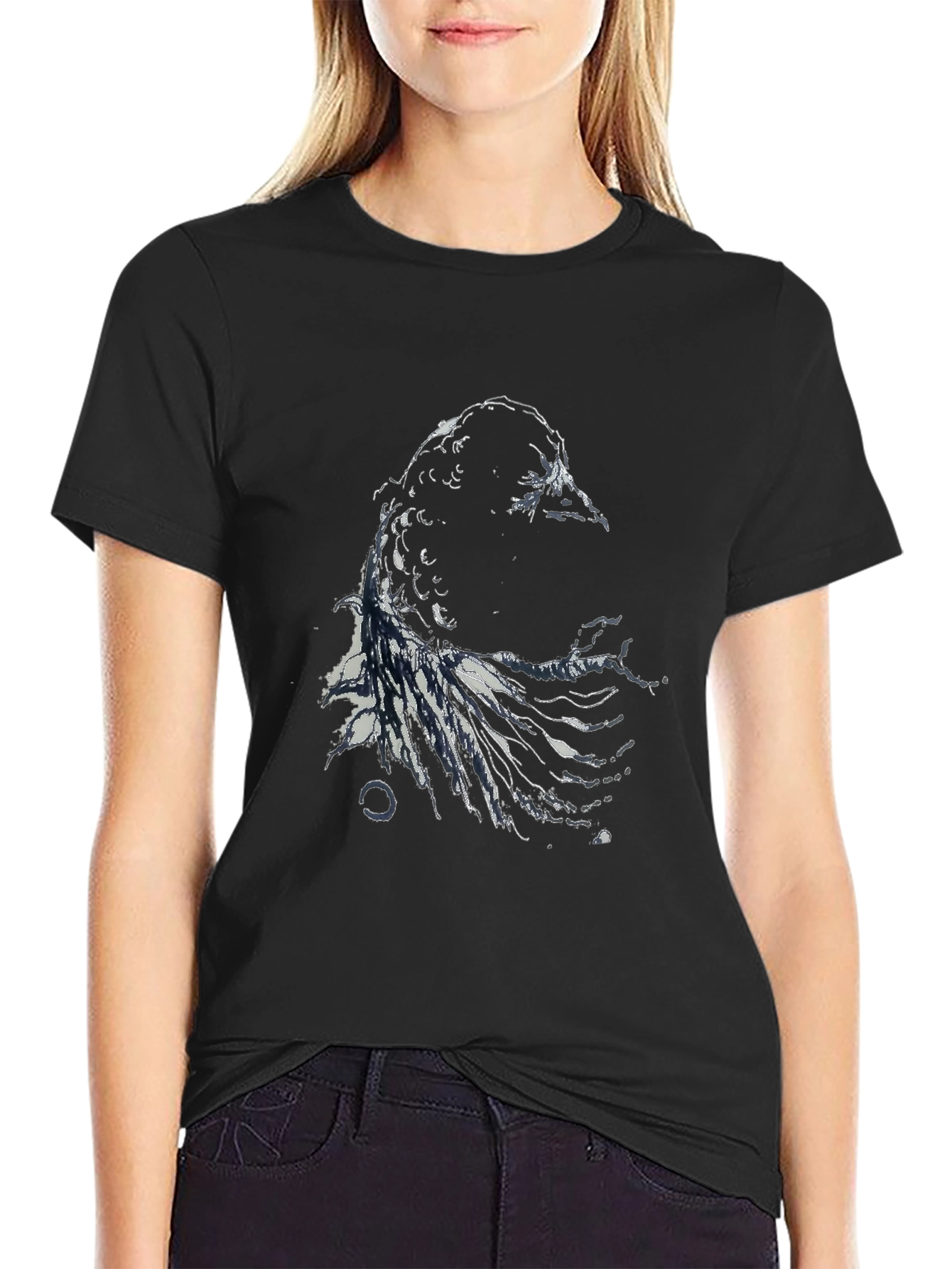 Black Raven Graphic Black T-Shirt view 2