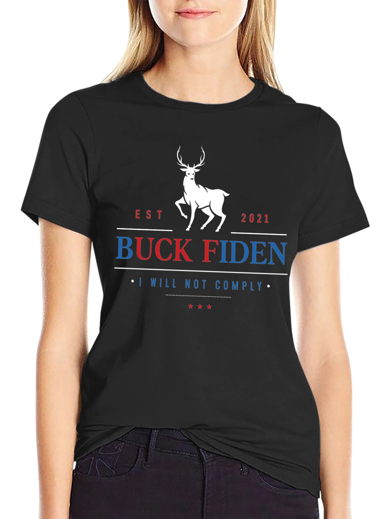 Black Buck Fiden T-Shirt: I Will Not Comply view 2