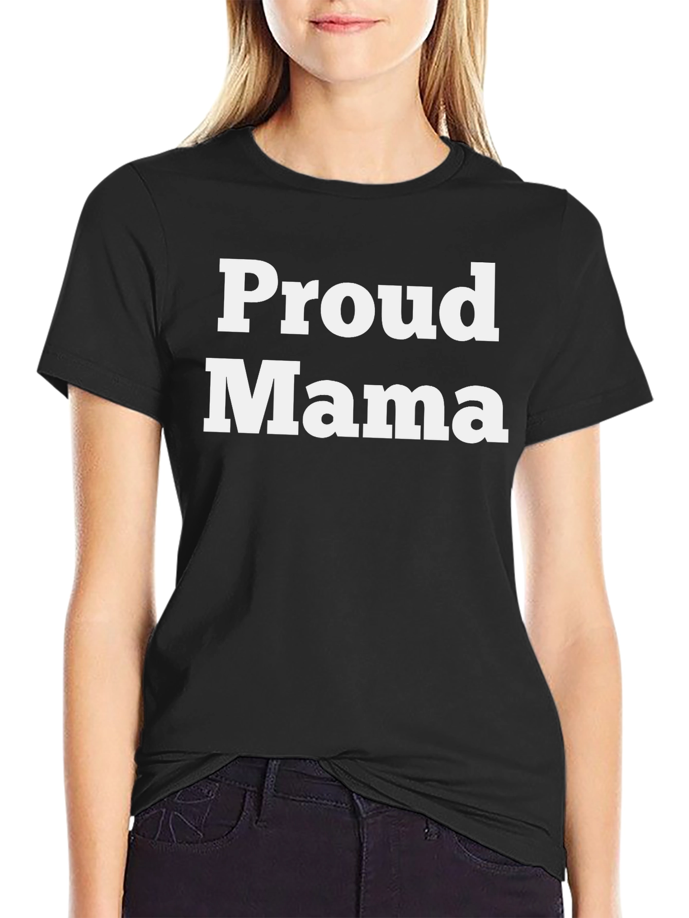Black Proud Mama Graphic T-Shirt - Black view 2