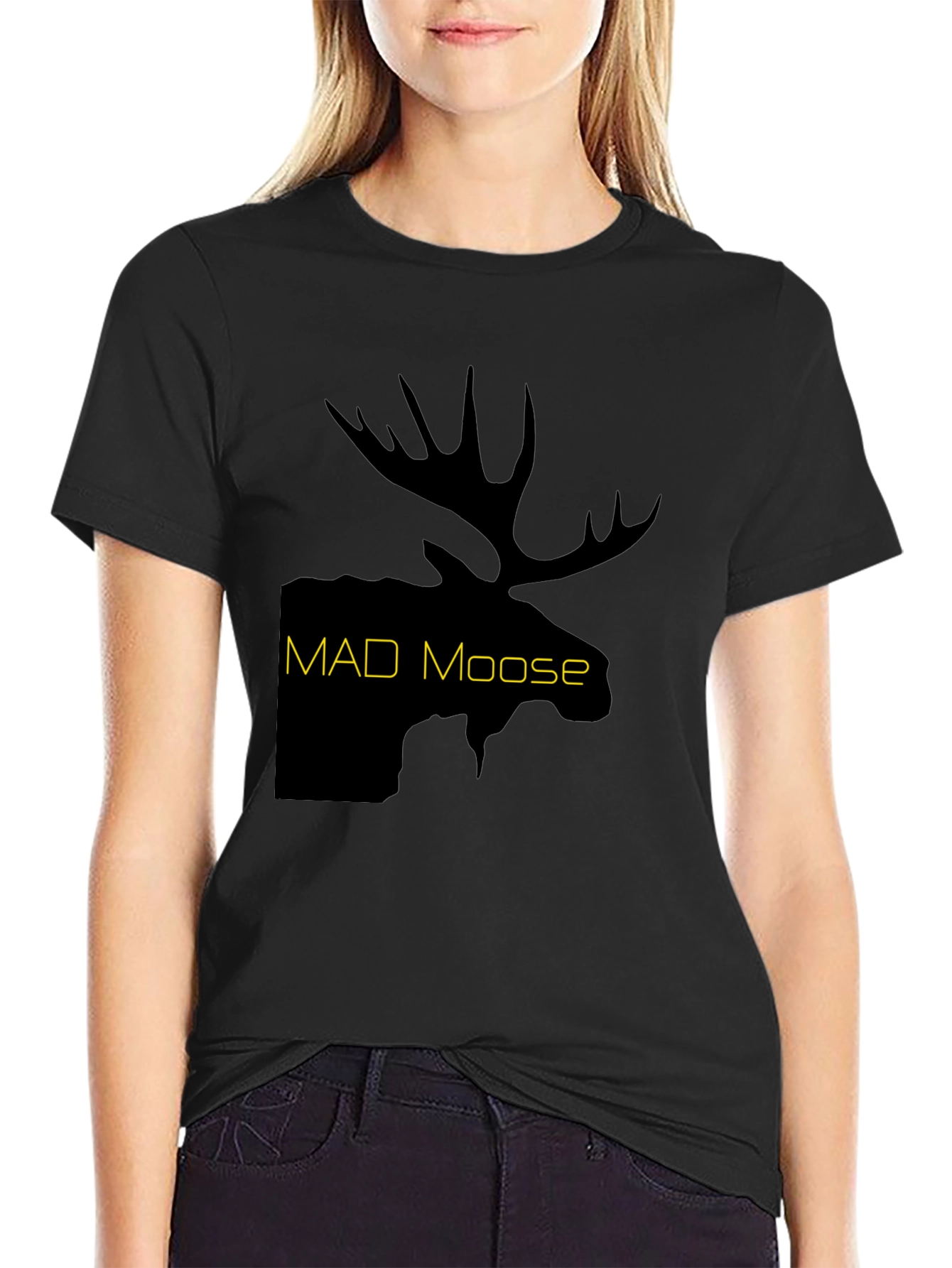 Black Mad Moose Graphic T-Shirt - Black view 2