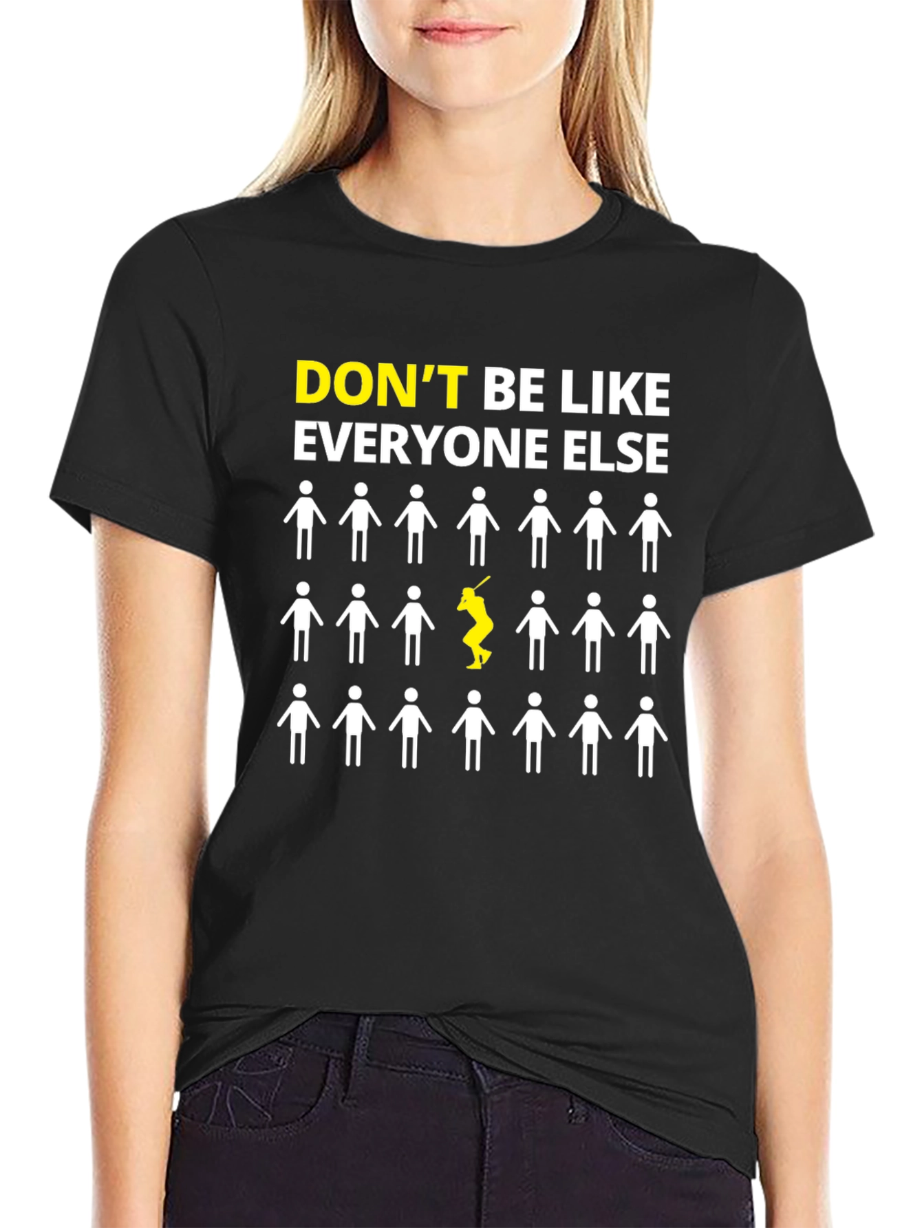 Black Don't Be Like Everyone Else Graphic T-Shirt view 2