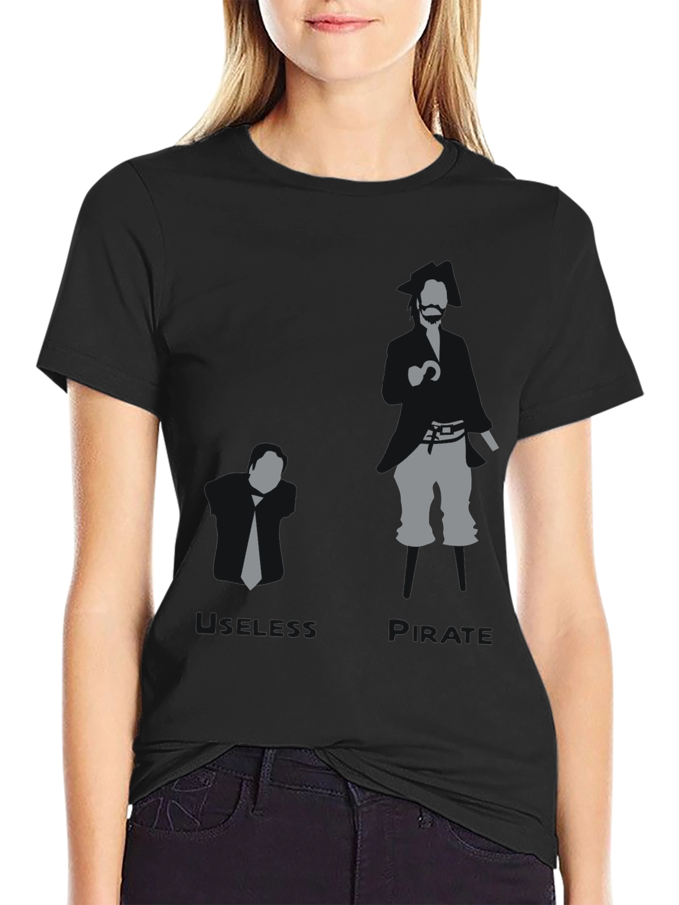 Black Business vs. Pirate Graphic T-Shirt view 2