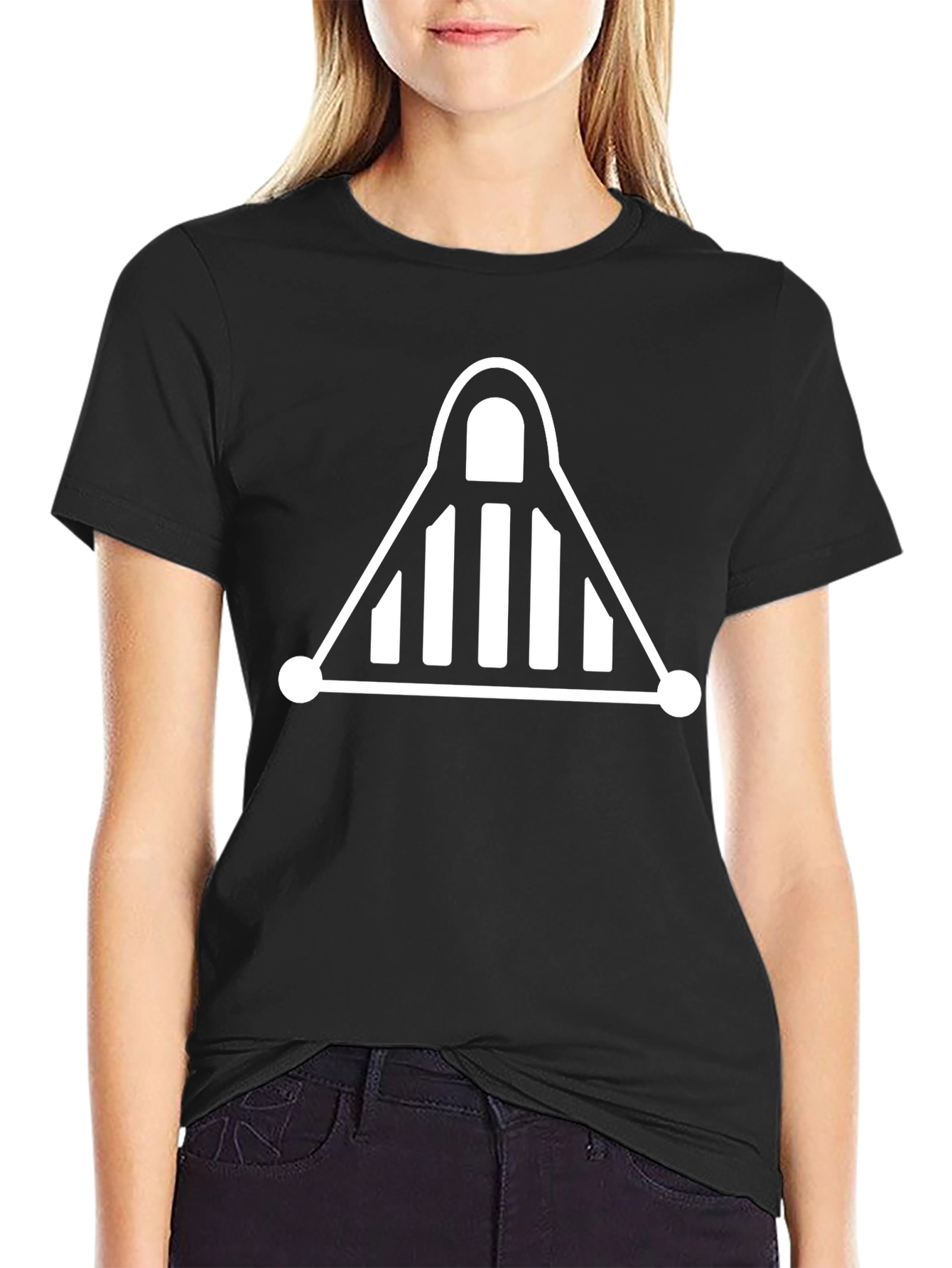 Black Geometric Graphic Tee - Modern Minimalist Design view 2