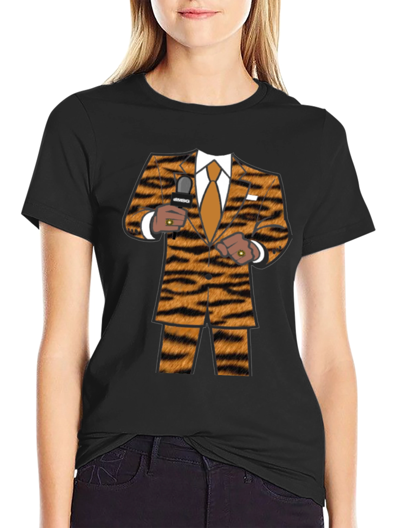Black Tiger Suit T-Shirt - Funny Novelty Costume Tee view 2