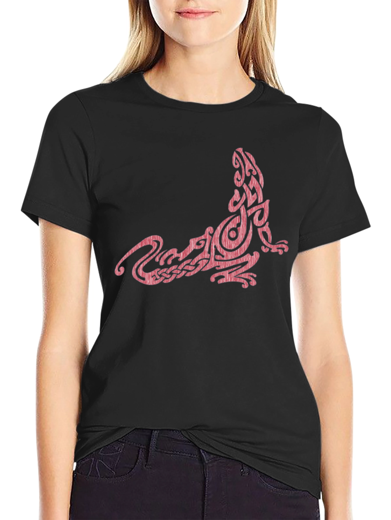 Black Celtic Lizard Graphic Tee - Black view 2