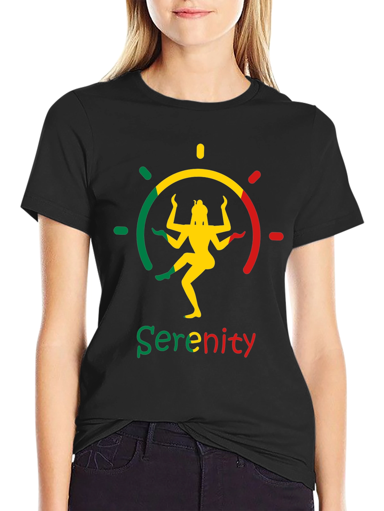 Black Serenity Dance Graphic T-Shirt view 2