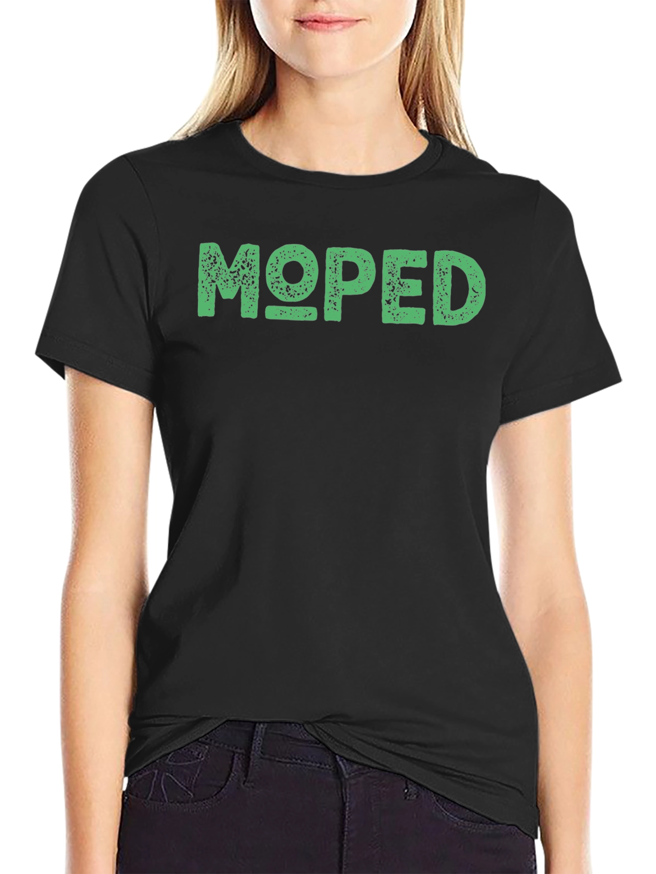 Black Moped Graphic Tee - Black Cotton T-Shirt view 2