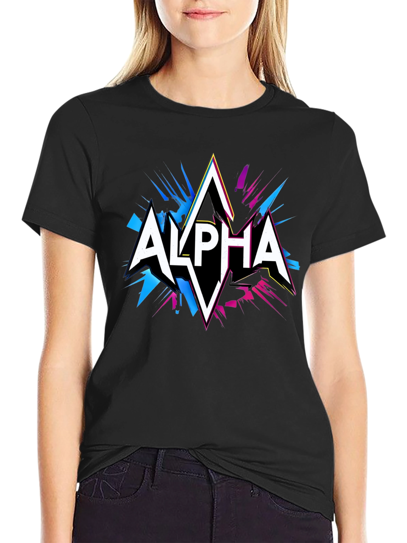 Black Alpha Graphic Tee - Black view 2