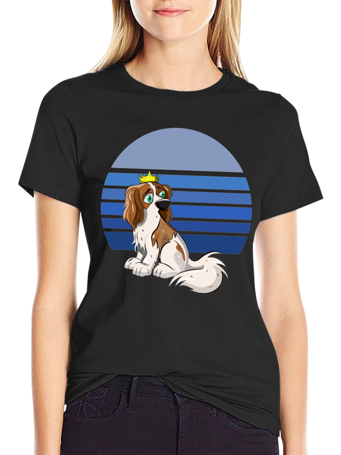 Black Dog King Graphic Tee - Fun Novelty Design view 2