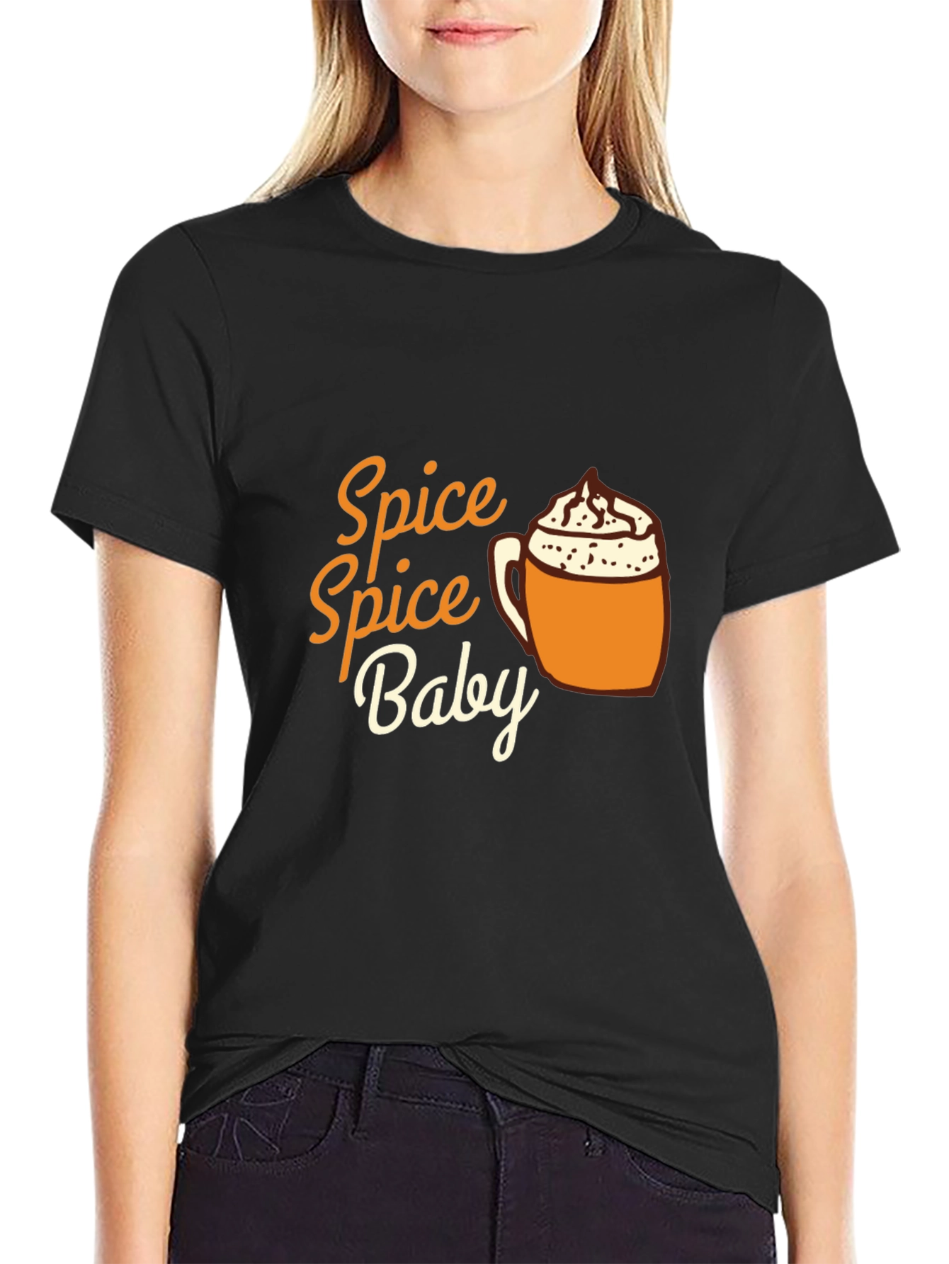 Black Spice Spice Baby Tee - Pumpkin Latte Season view 2