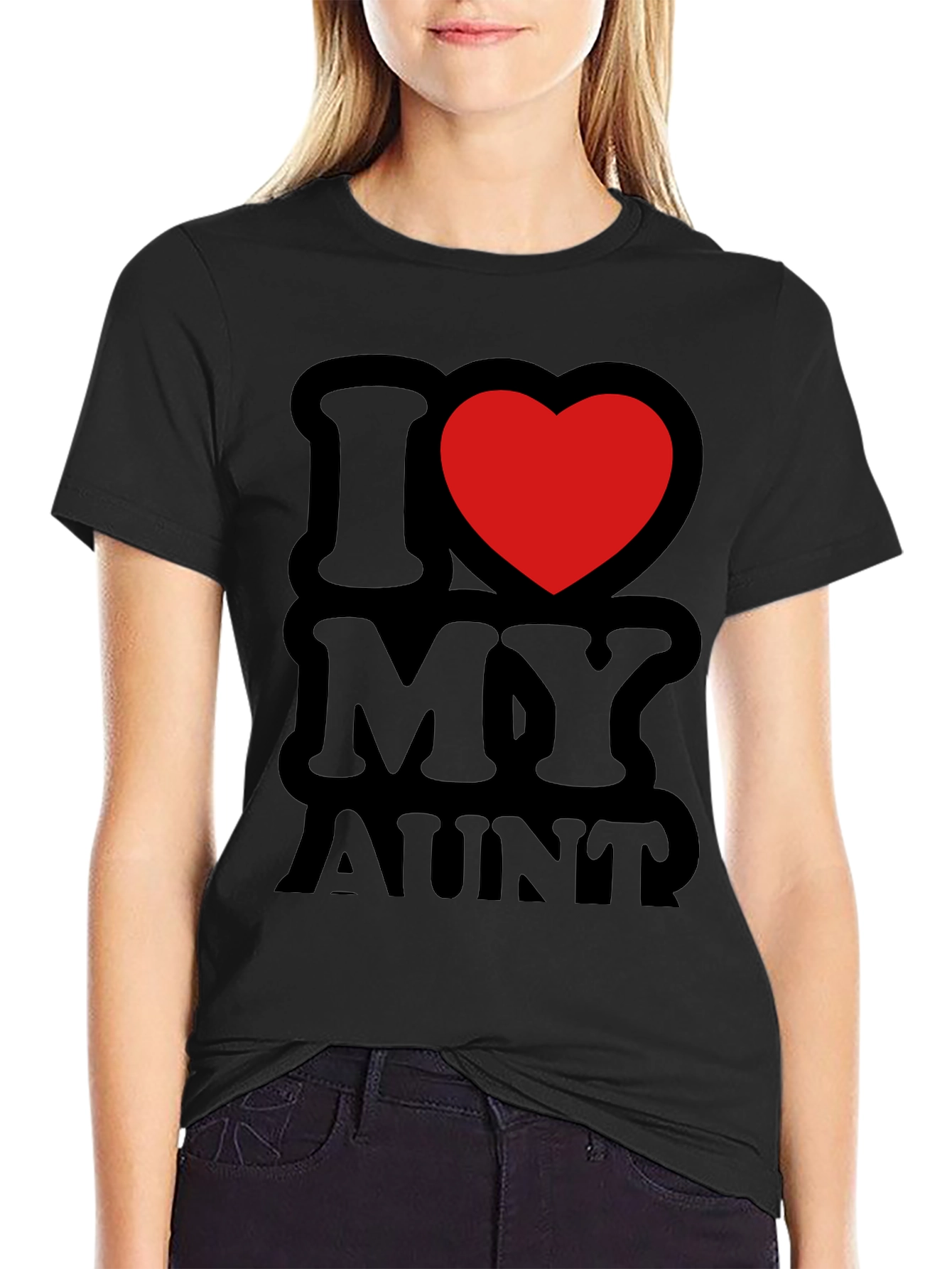 Black I Heart My Aunt T-Shirt - Black view 2