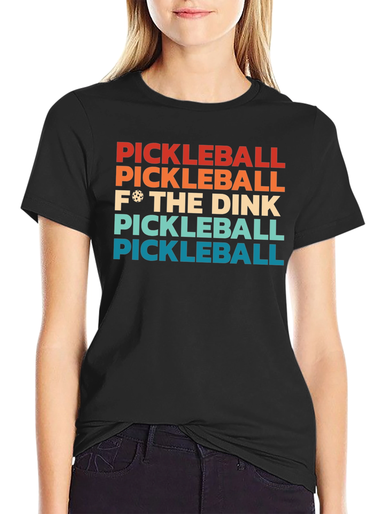 Black Pickleball F* The Dink T-Shirt view 2
