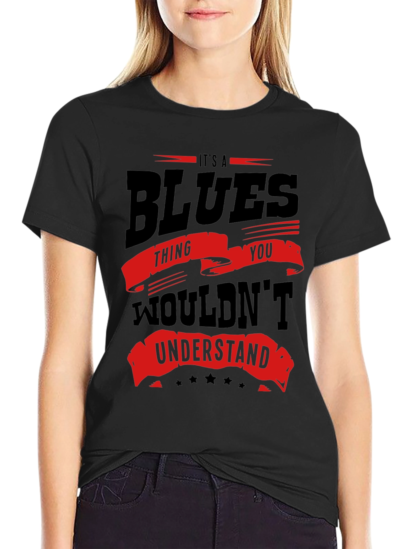 Black Blues Thing T-Shirt - Music Lover Tee view 2