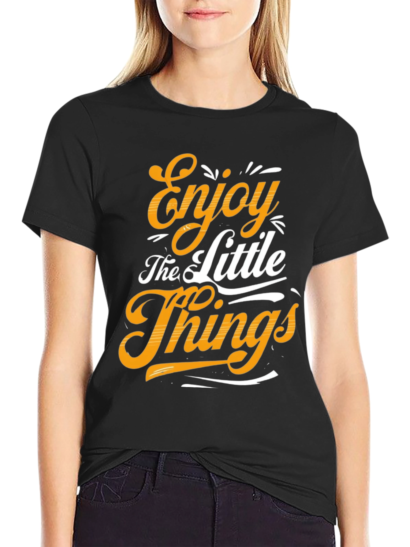 Black Enjoy the Little Things Graphic Tee view 2