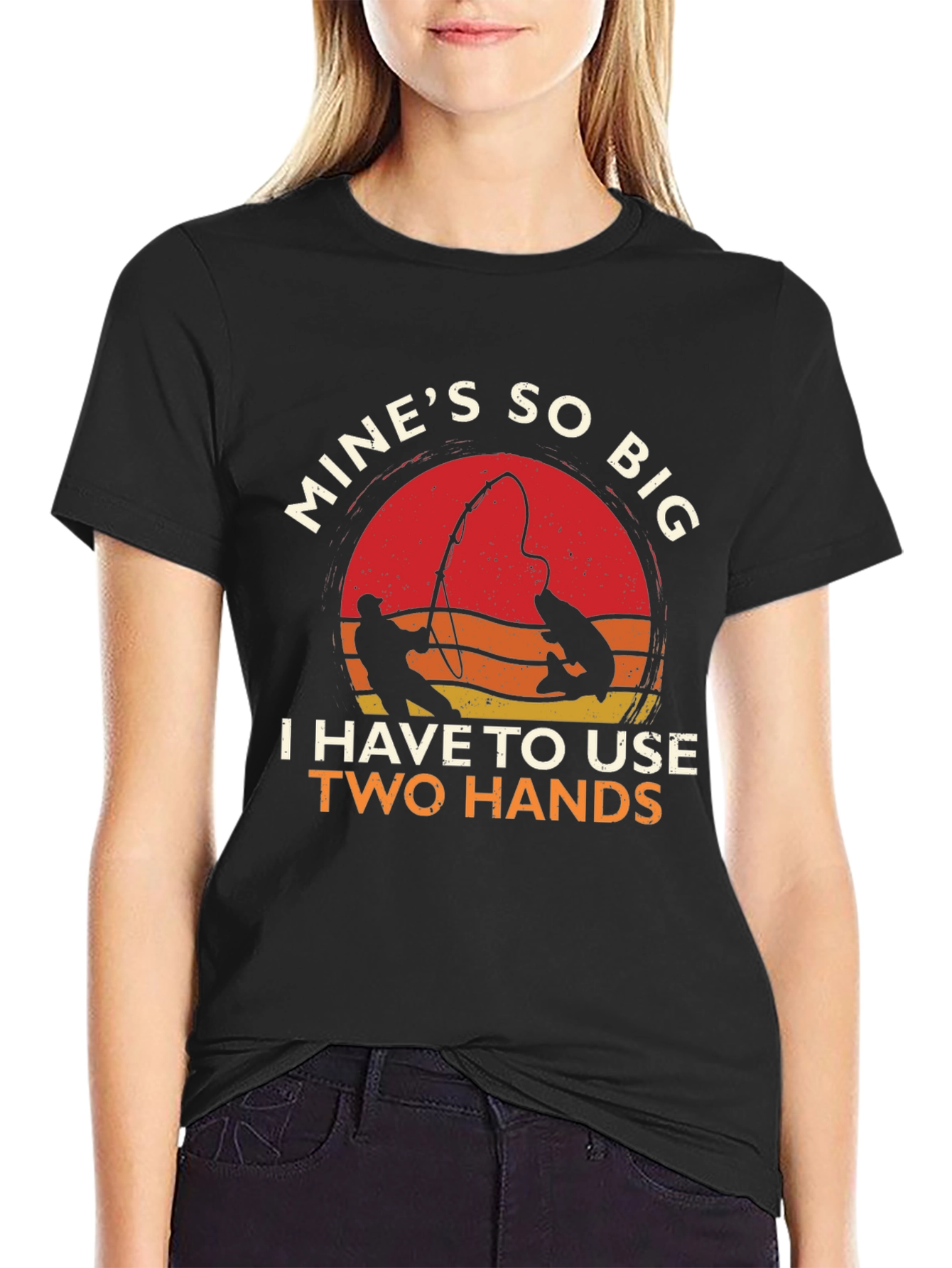 Black Mine's So Big Funny Fishing T-Shirt view 2