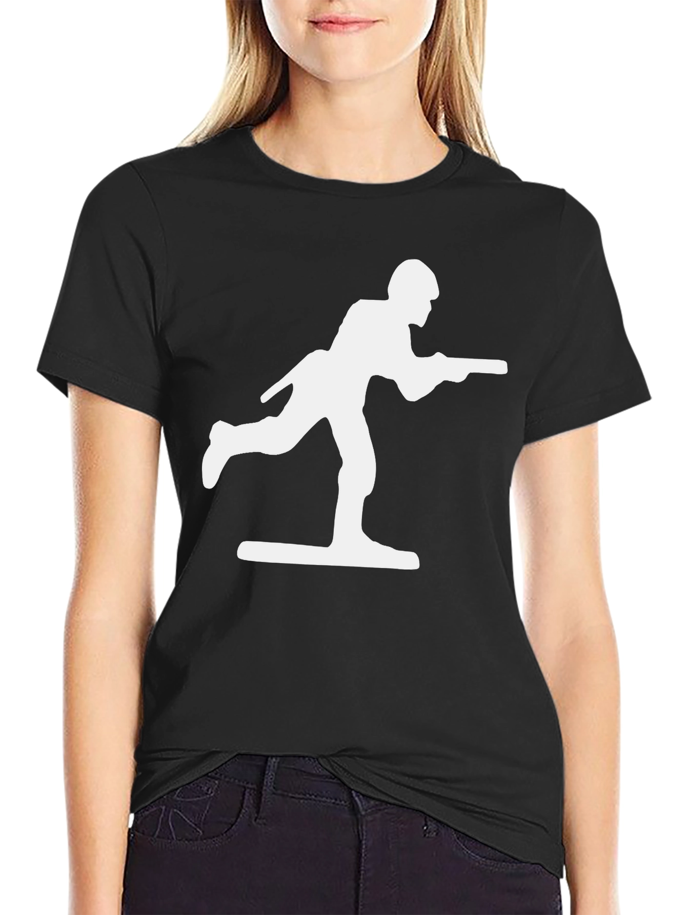 Black Toy Soldier Graphic Tee - Black Cotton Blend view 2