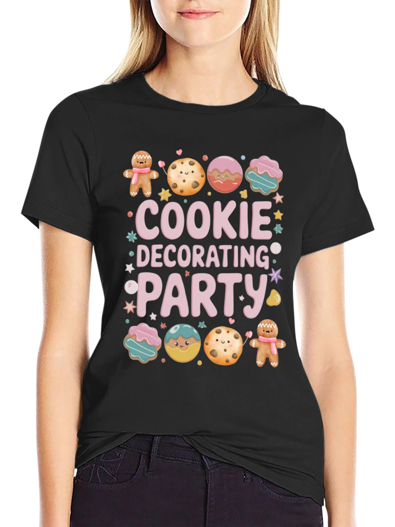 Black Cookie Decorating Party T-Shirt view 2