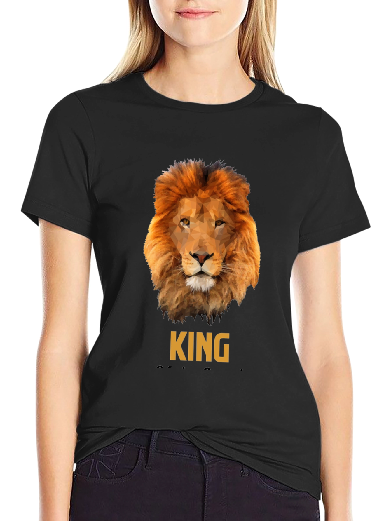 Black Lion King Graphic T-Shirt - Premium Cotton Tee view 2