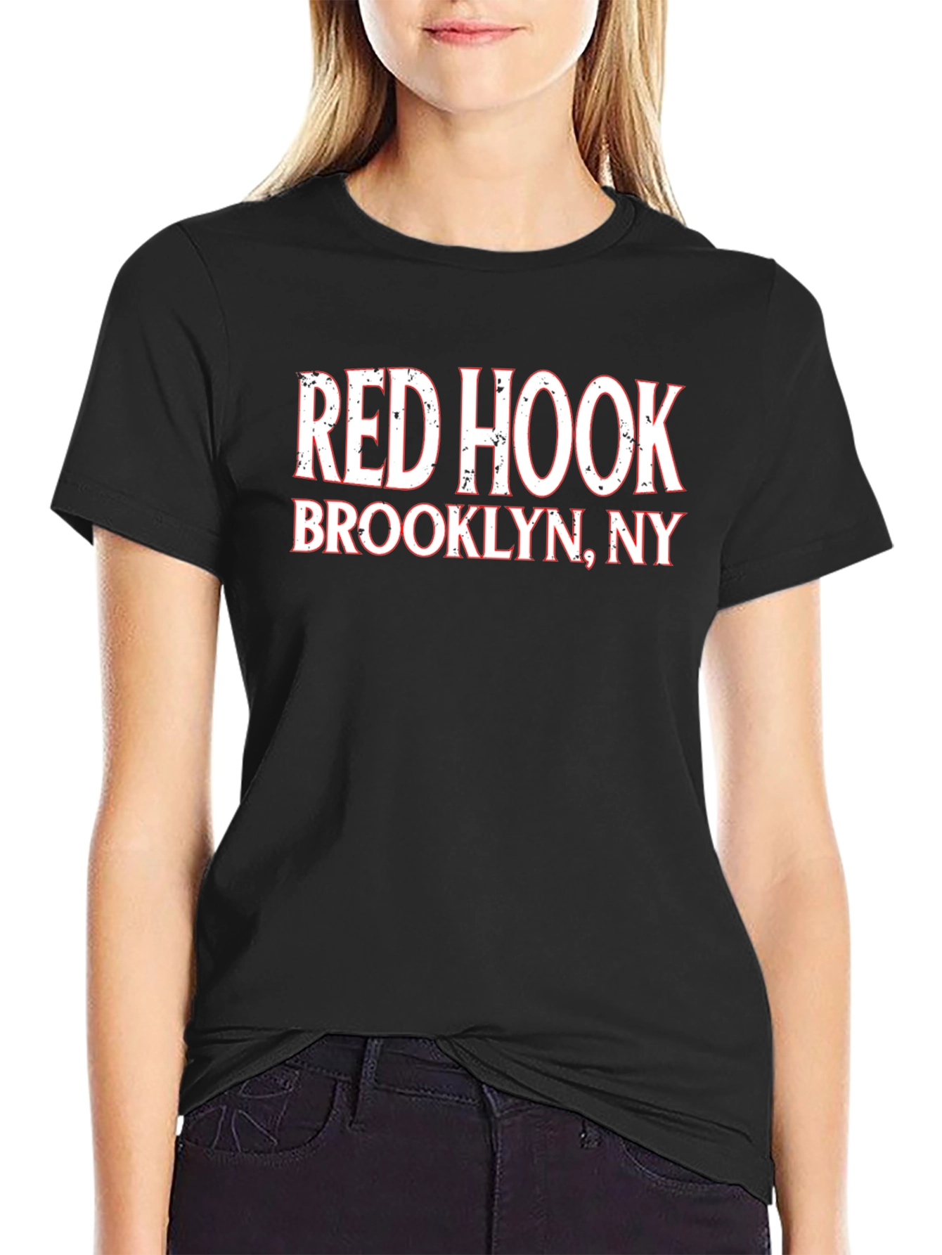 Black Red Hook Brooklyn NY Black Graphic T-Shirt view 2