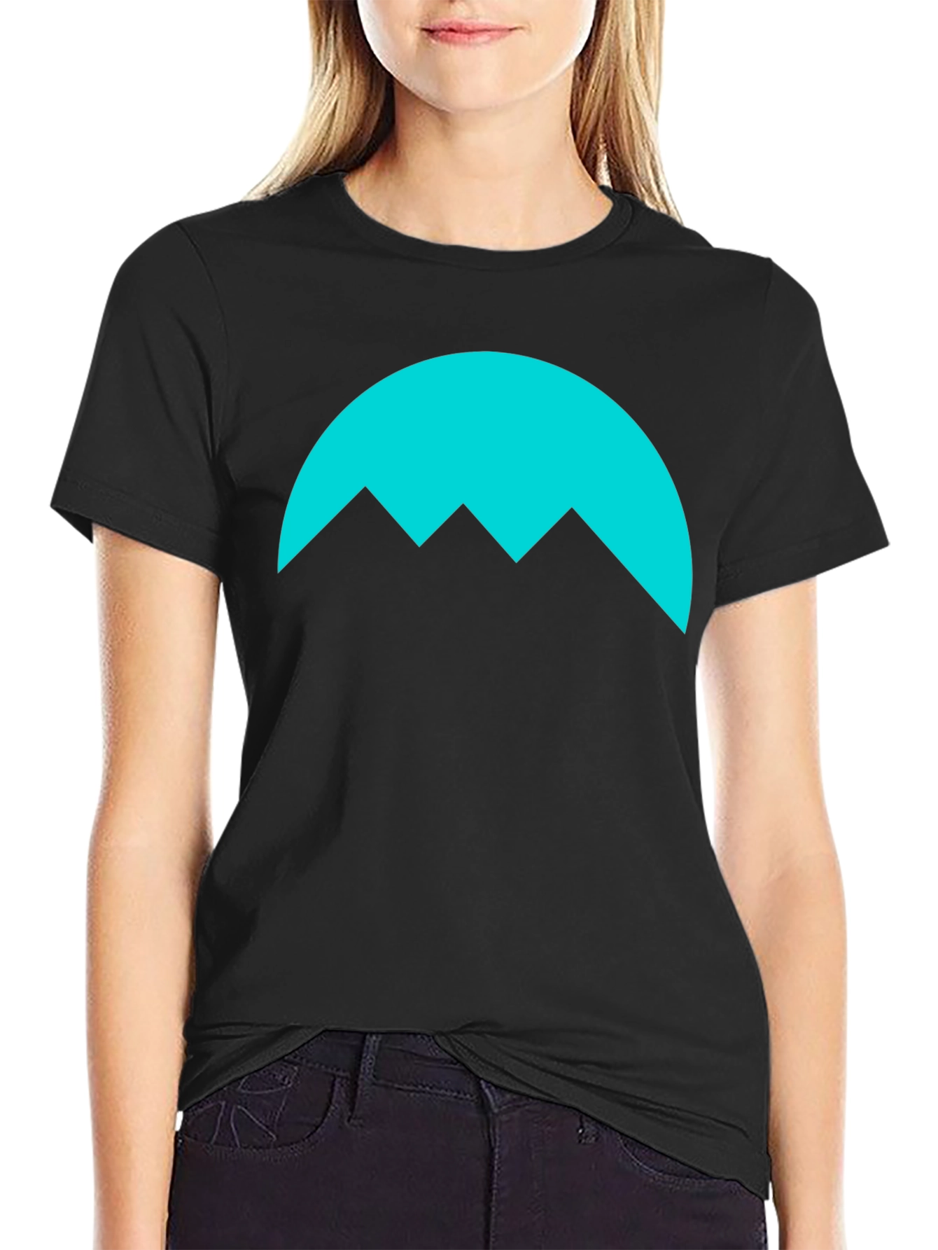 Black Minimalist Mountain Graphic Tee - Black view 2