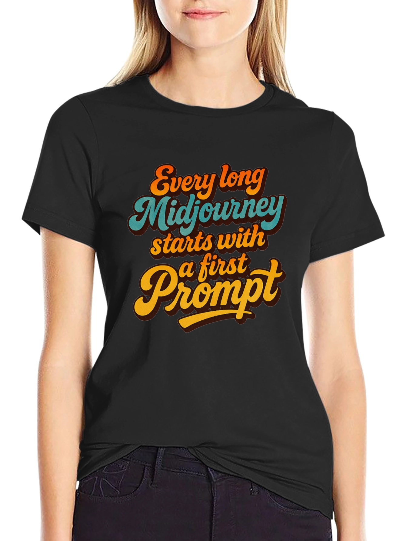 Midjourney Prompt Graphic Tee - Every Long Journey - 2