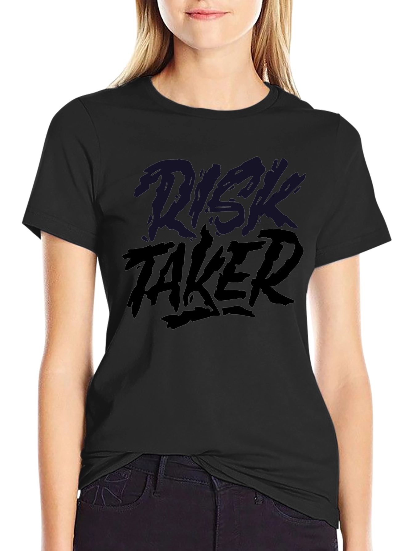 Black Risk Taker Black Graphic Tee view 2
