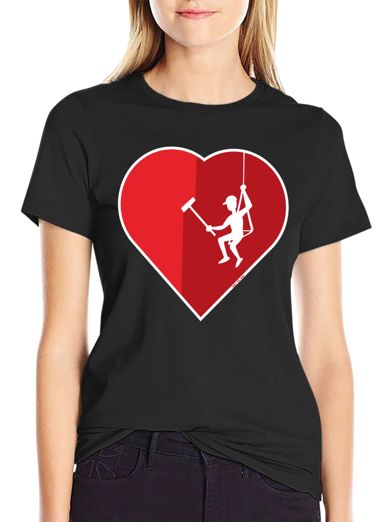 Black Heart Window Washer Graphic Tee view 2