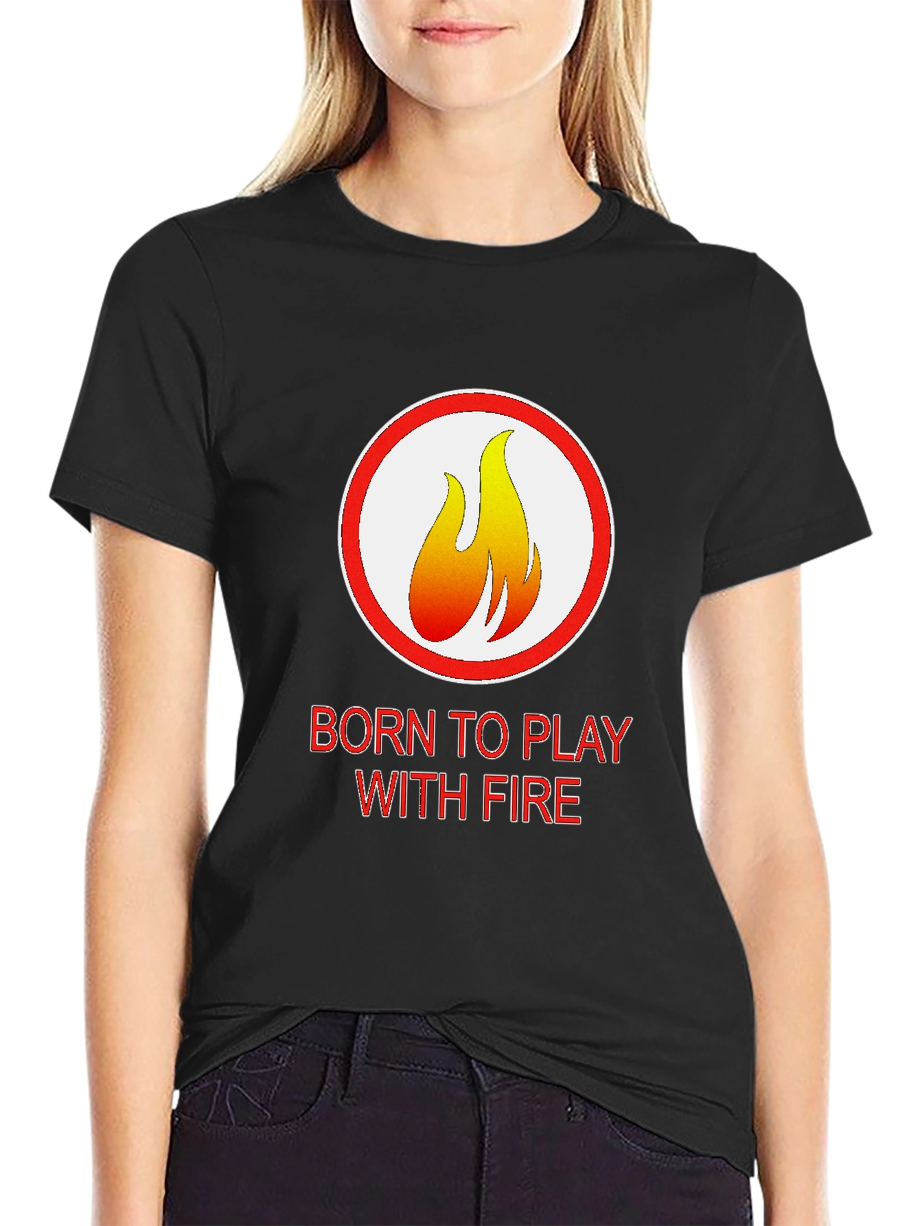 Black Born to Play With Fire Graphic Tee view 2