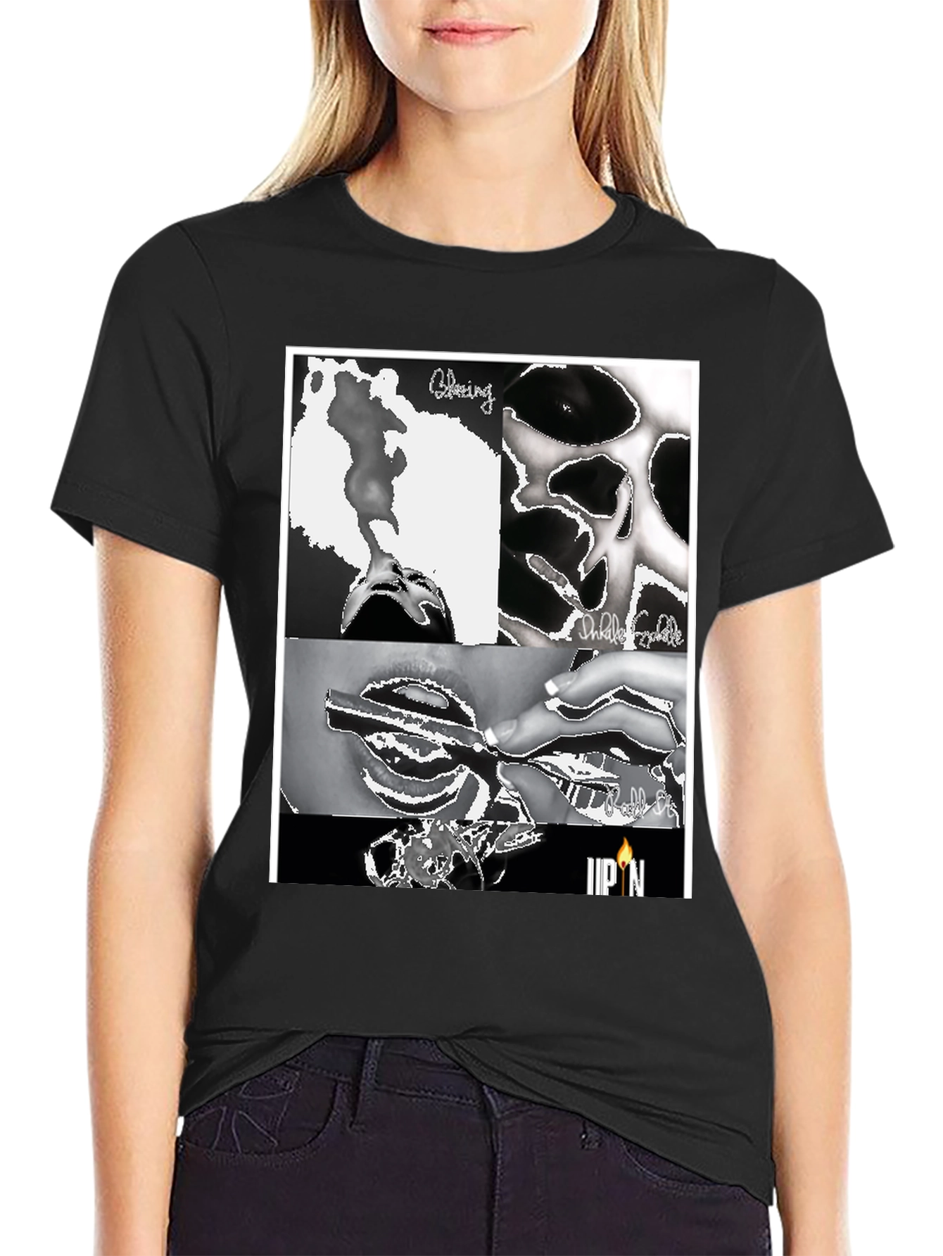 Black Blazing Graphic Tee - Street Style view 2