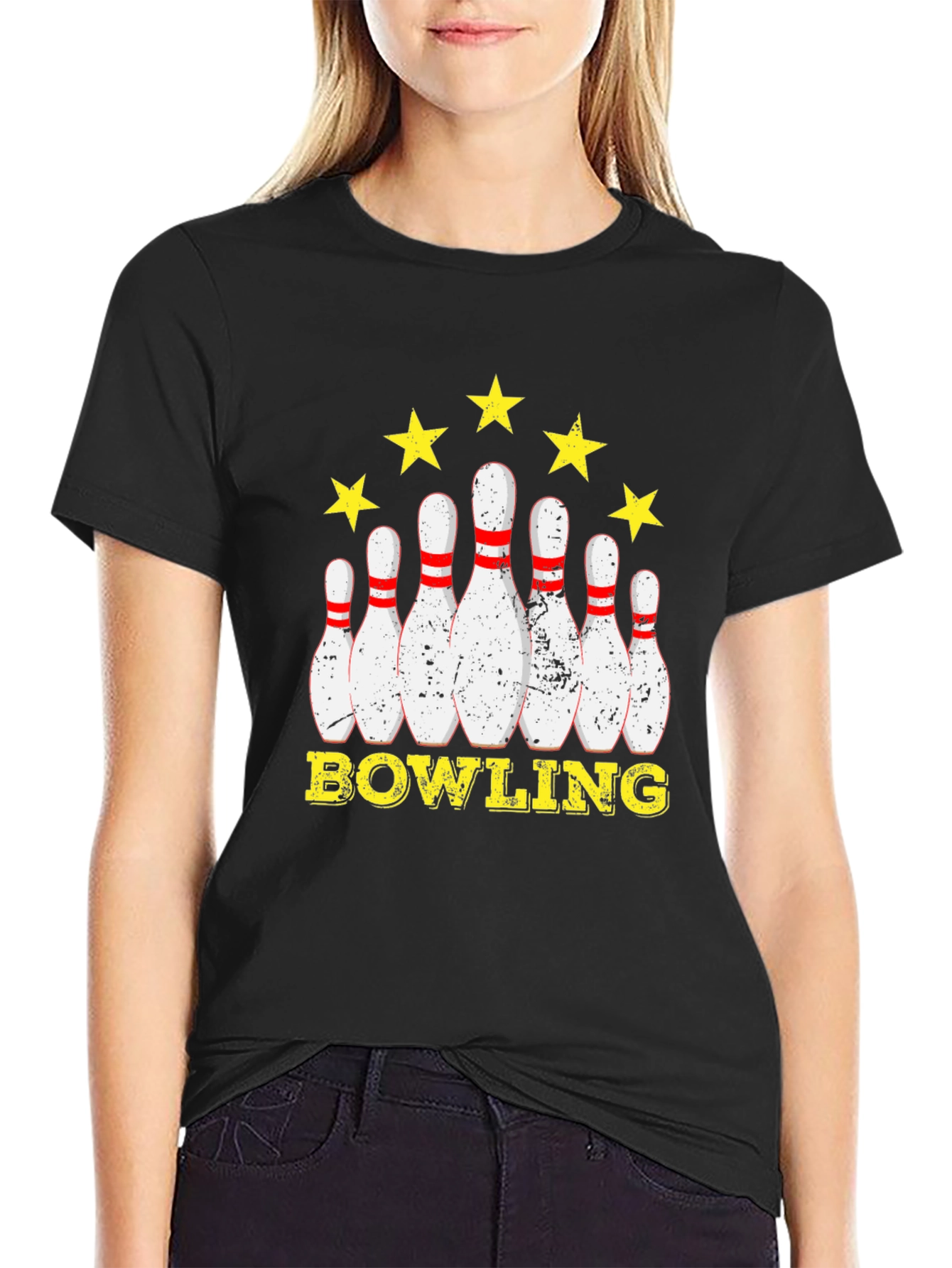 Black Bowling Star Graphic T-Shirt view 2