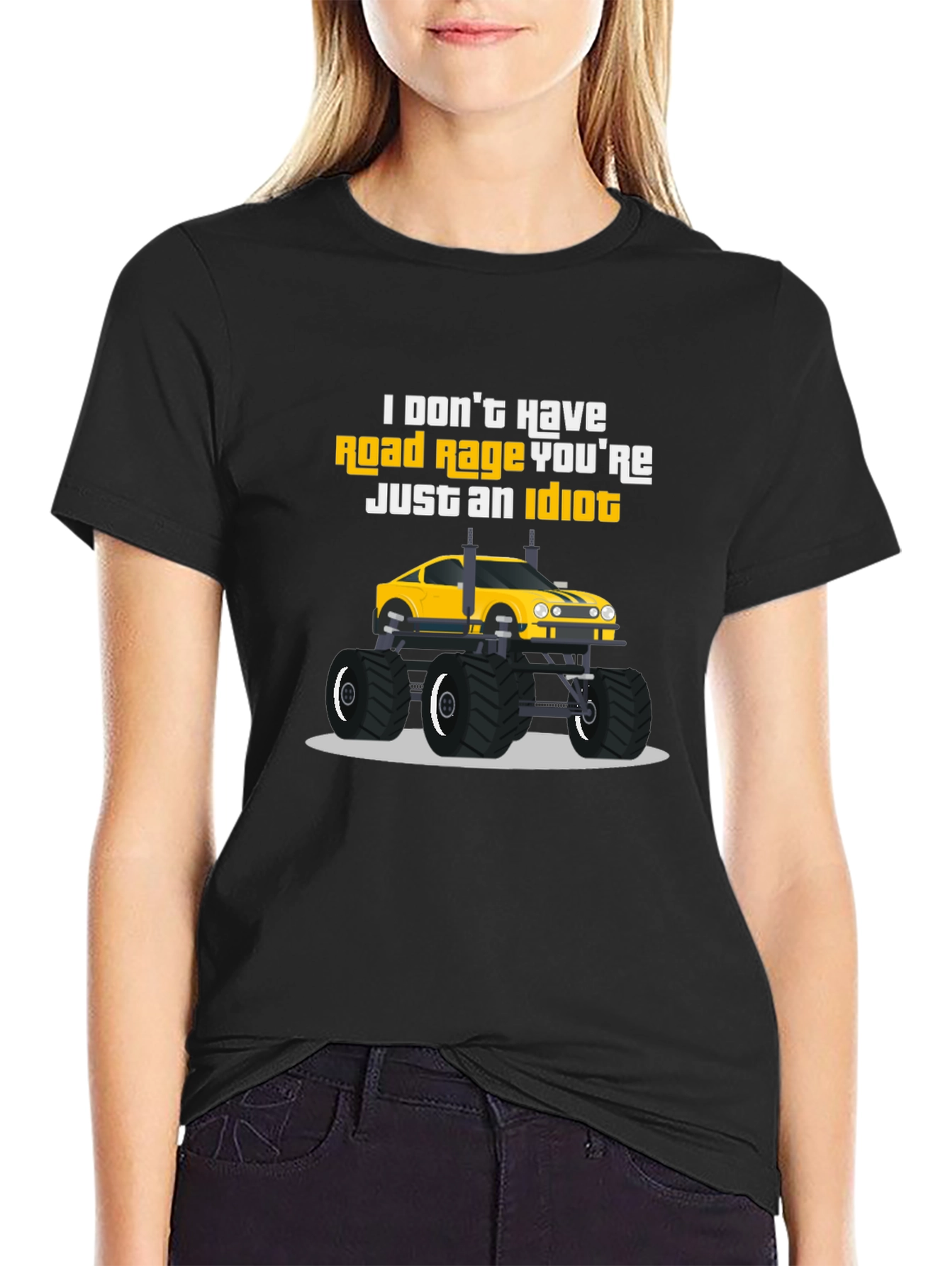 Black Road Rage Monster Truck T-Shirt view 2