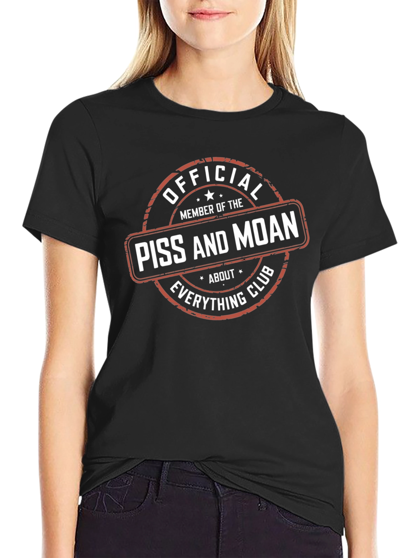 Black Official Piss and Moan Club T-Shirt view 2
