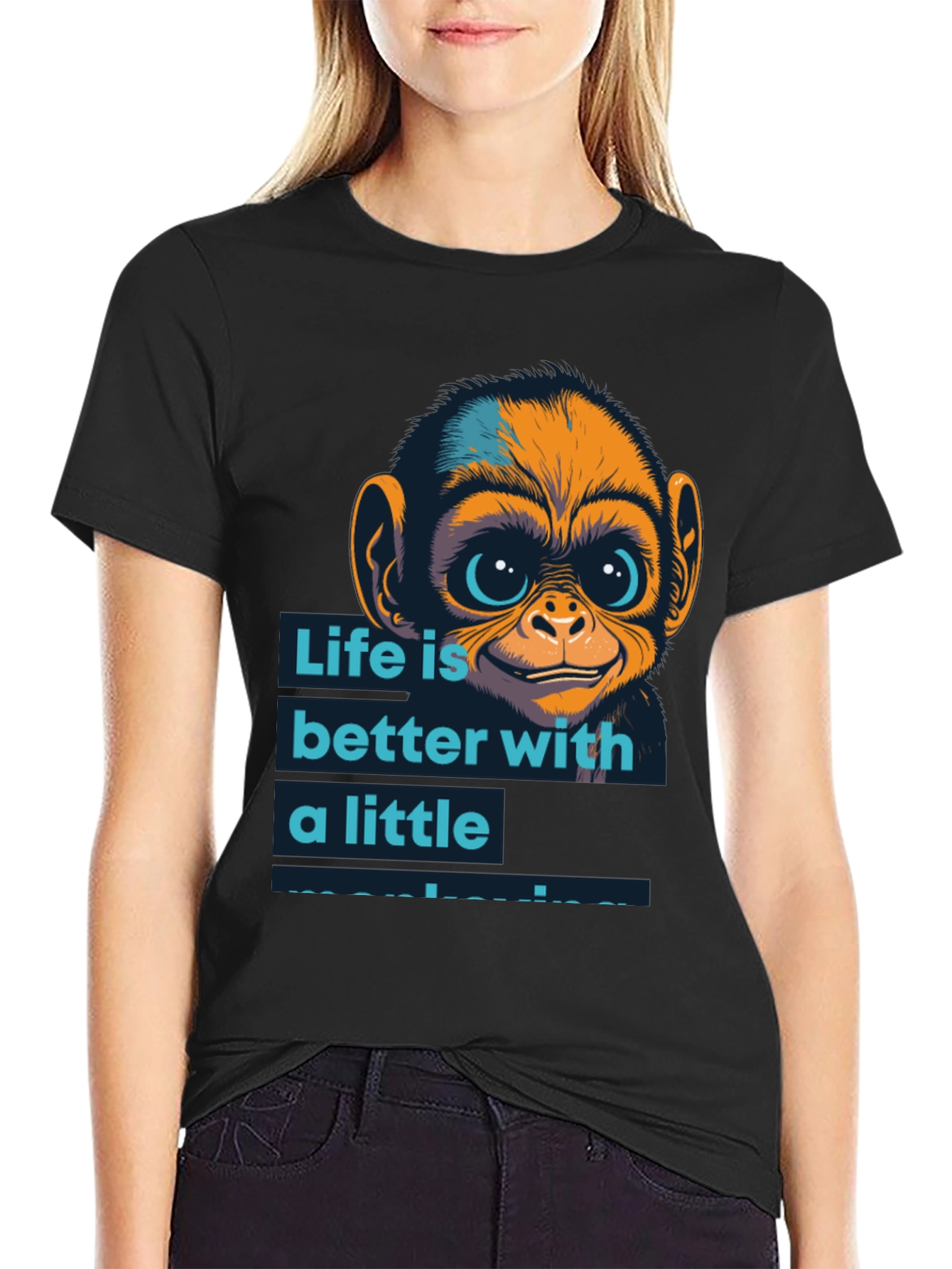 Life is Better Monkey Graphic T-Shirt - 2