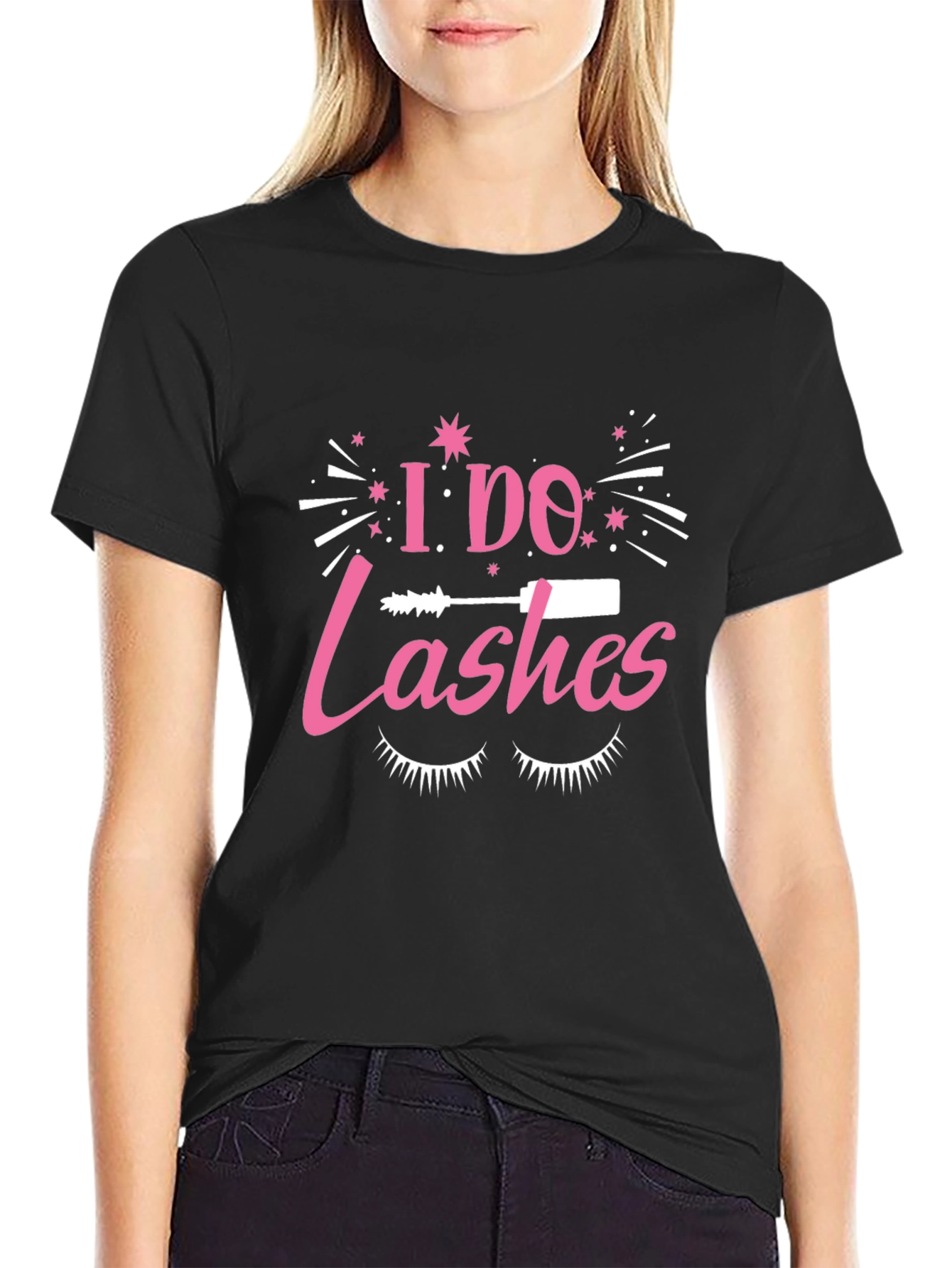 Black I Do Lashes T-Shirt - Eyelash Tech Apparel view 2