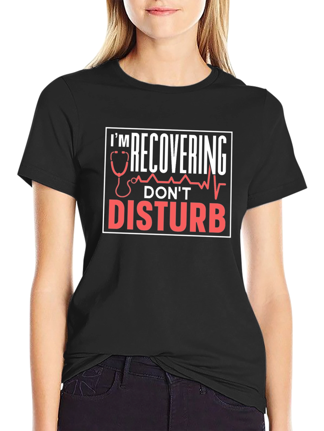 Black Recovering Don't Disturb Graphic Tee view 2